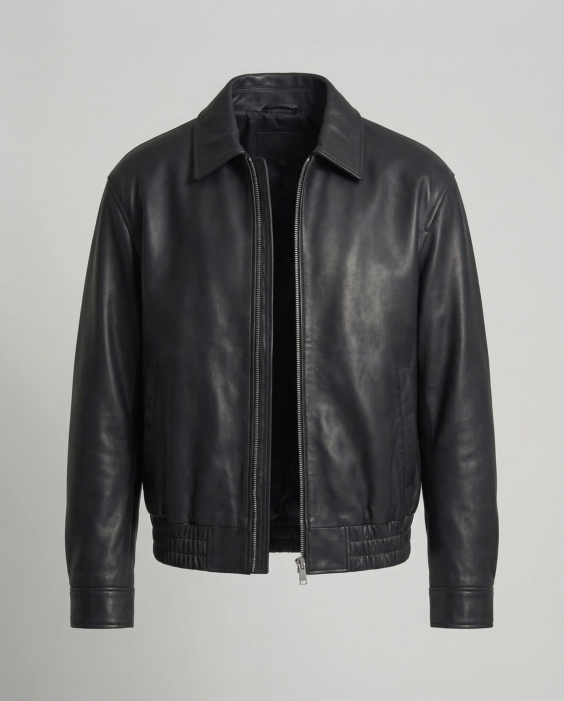 Herren Lederoptik Blouson Minimal
