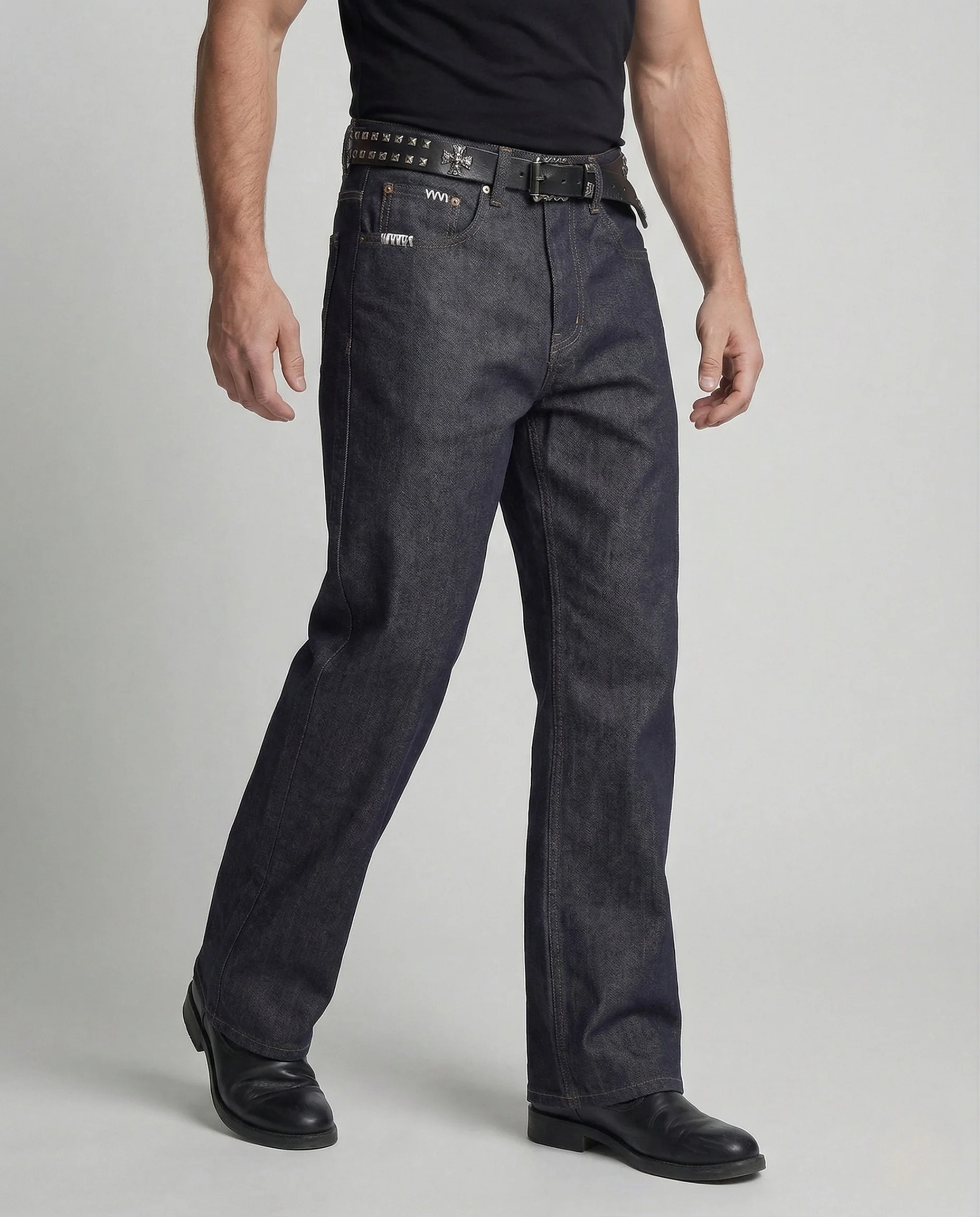 Herren Arbeitsjeans aus Raw Denim mit geradem Bein - Image 2