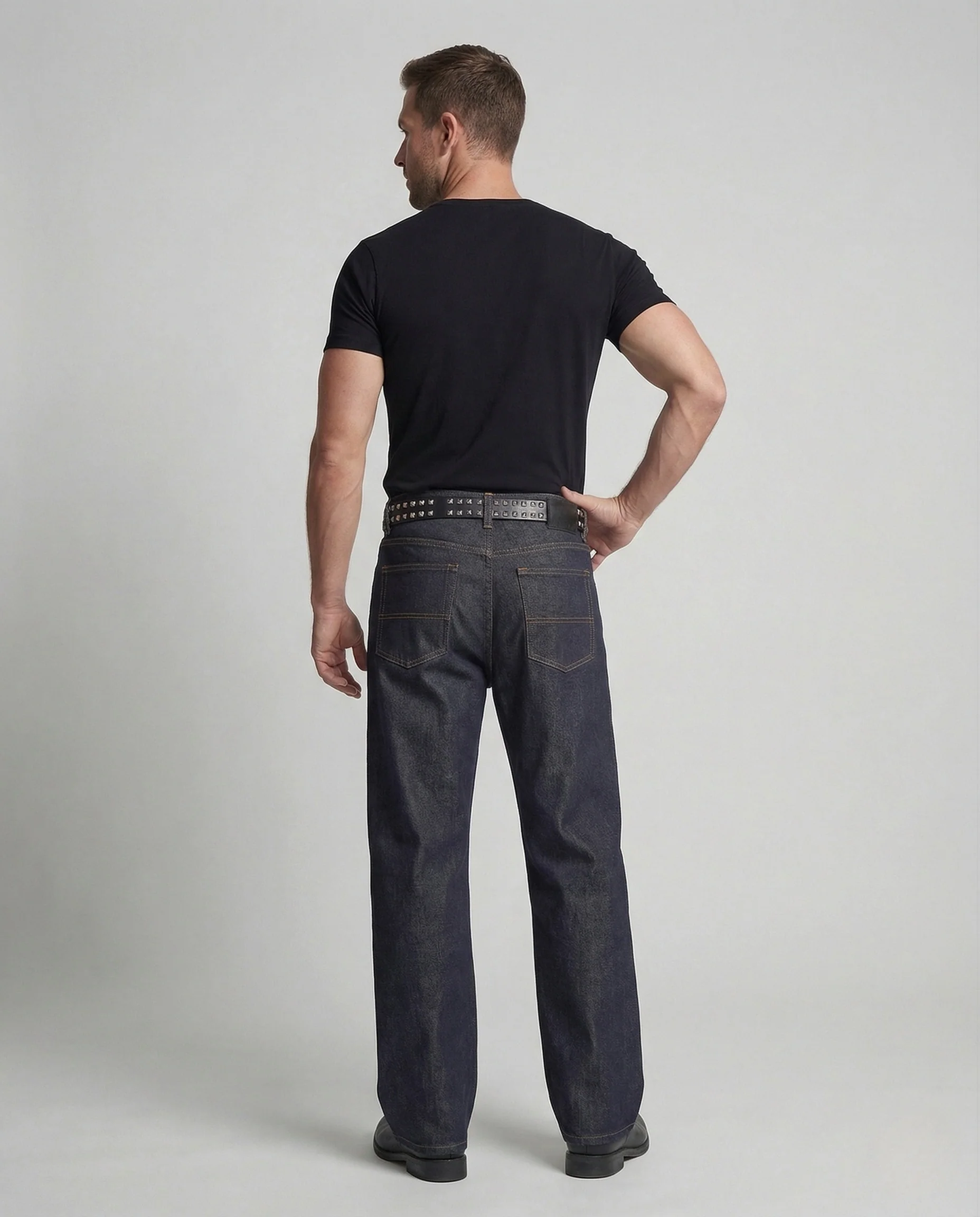 Herren Arbeitsjeans aus Raw Denim mit geradem Bein - Image 4