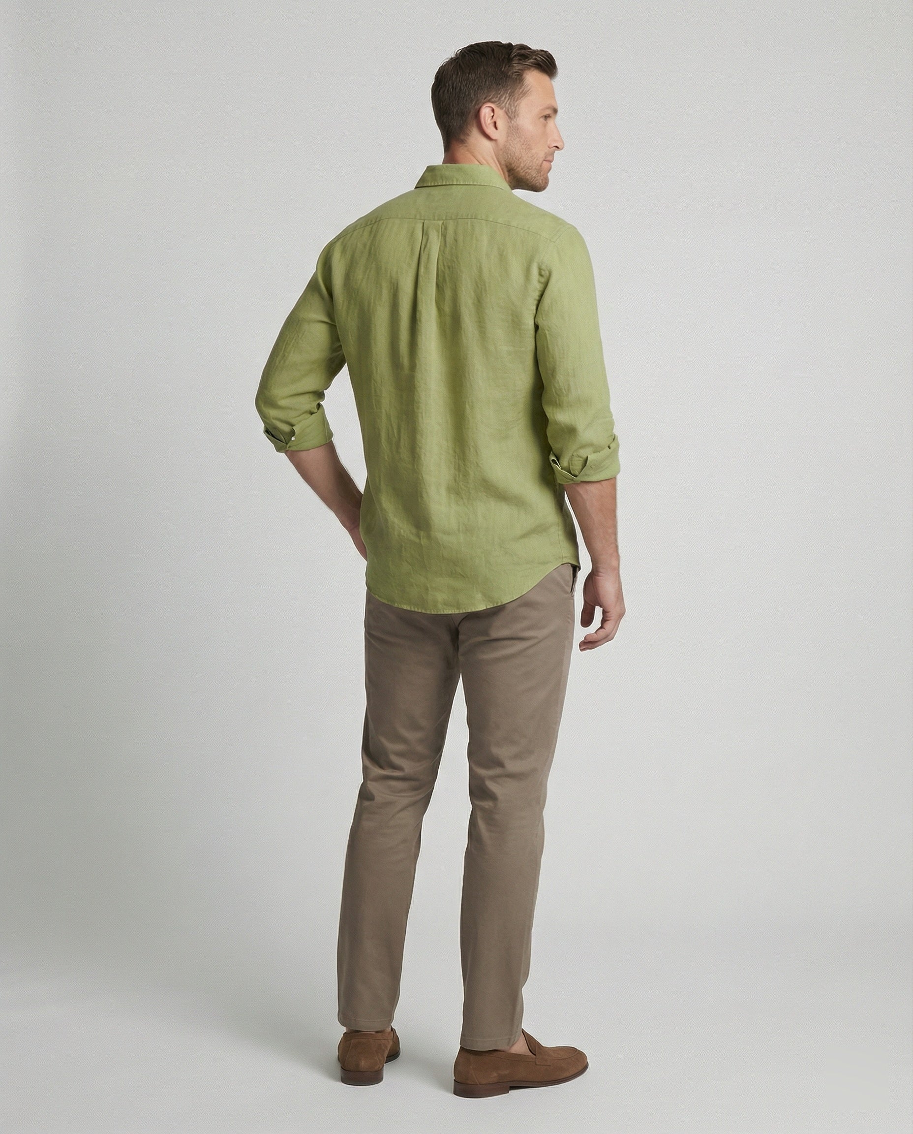 Herren Leinenhemd Kentkragen Sommer - Image 15