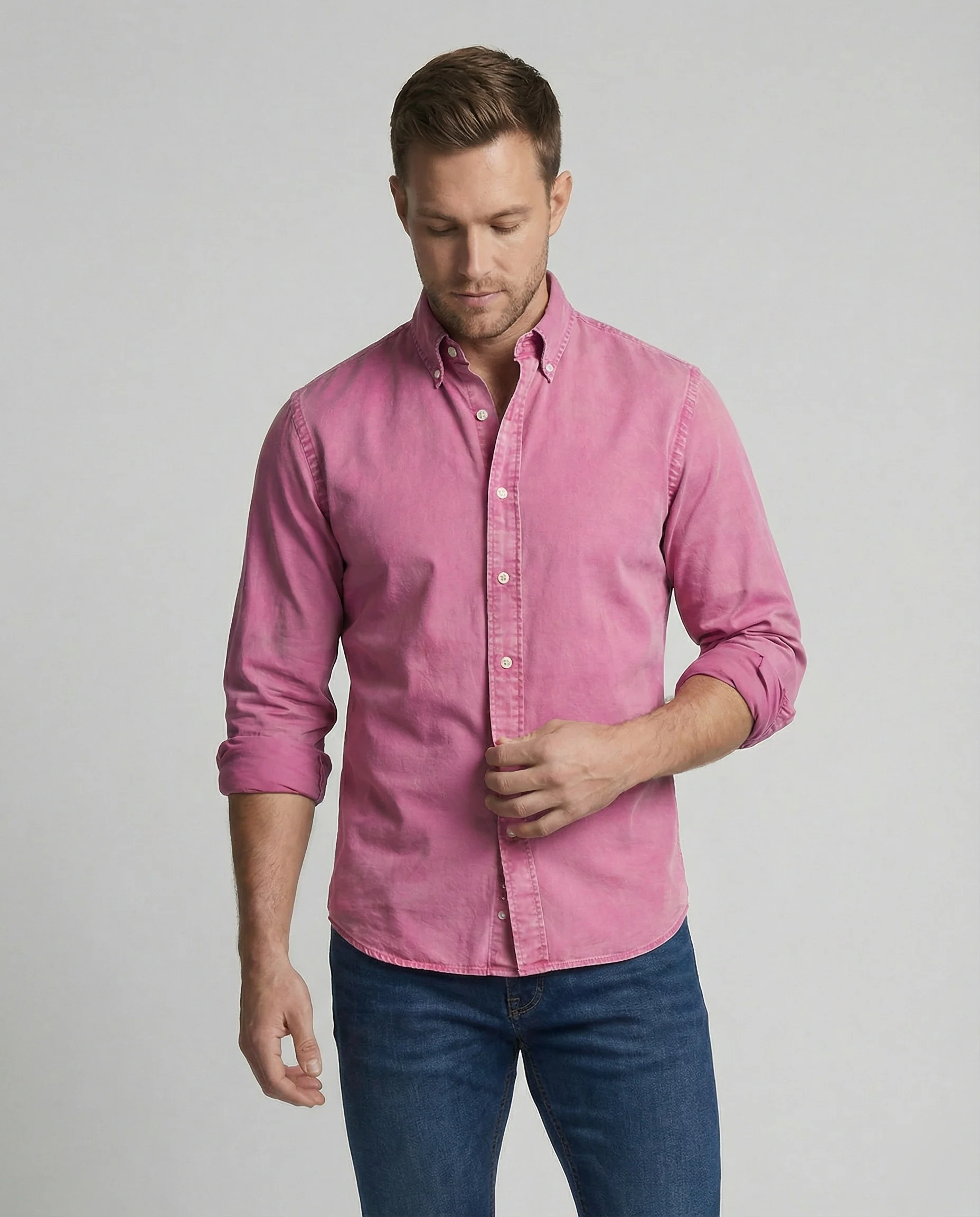 Herren Oxfordhemd Herren Button Down - Image 14
