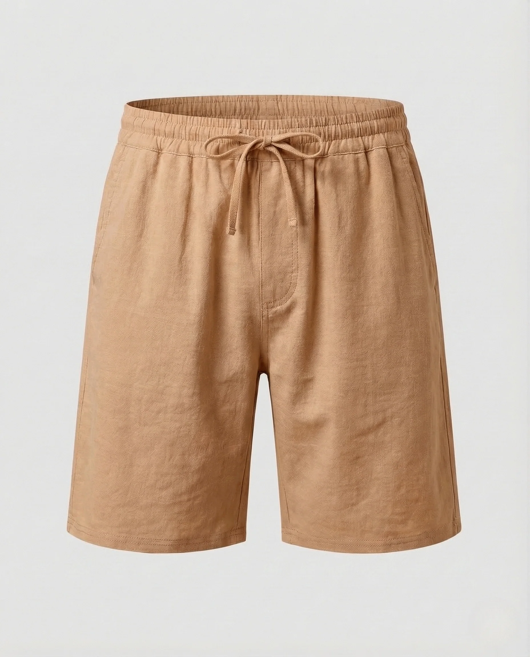 Herren Leinen Bermuda Elastischer Bund Kordelzug - Image 10