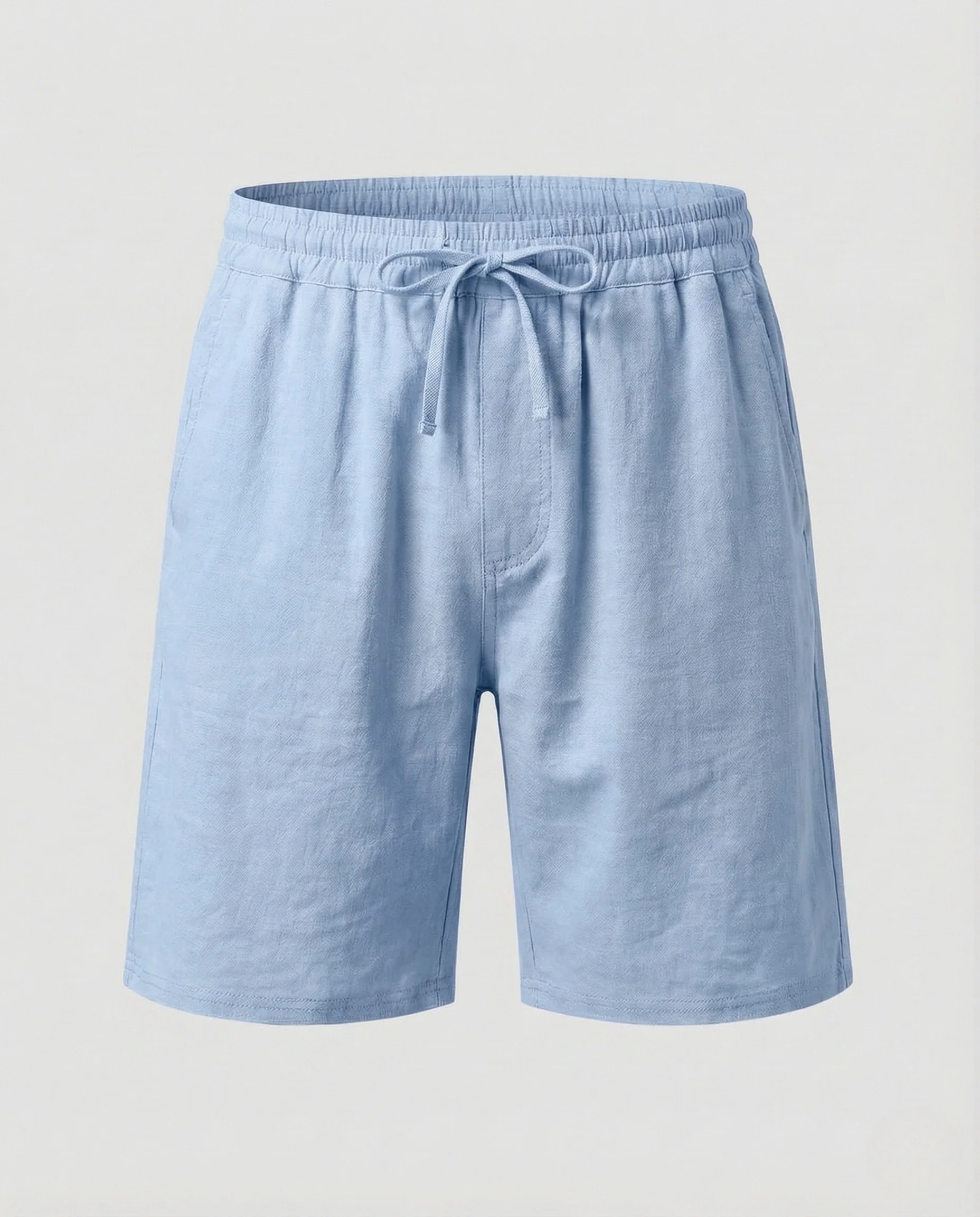 Herren Leinen Bermuda Elastischer Bund Kordelzug - Image 5