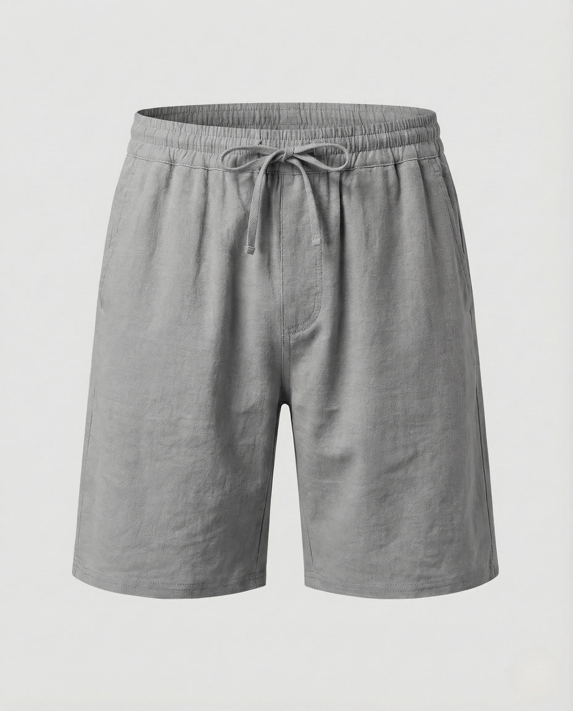 Herren Leinen Bermuda Elastischer Bund Kordelzug - Image 8