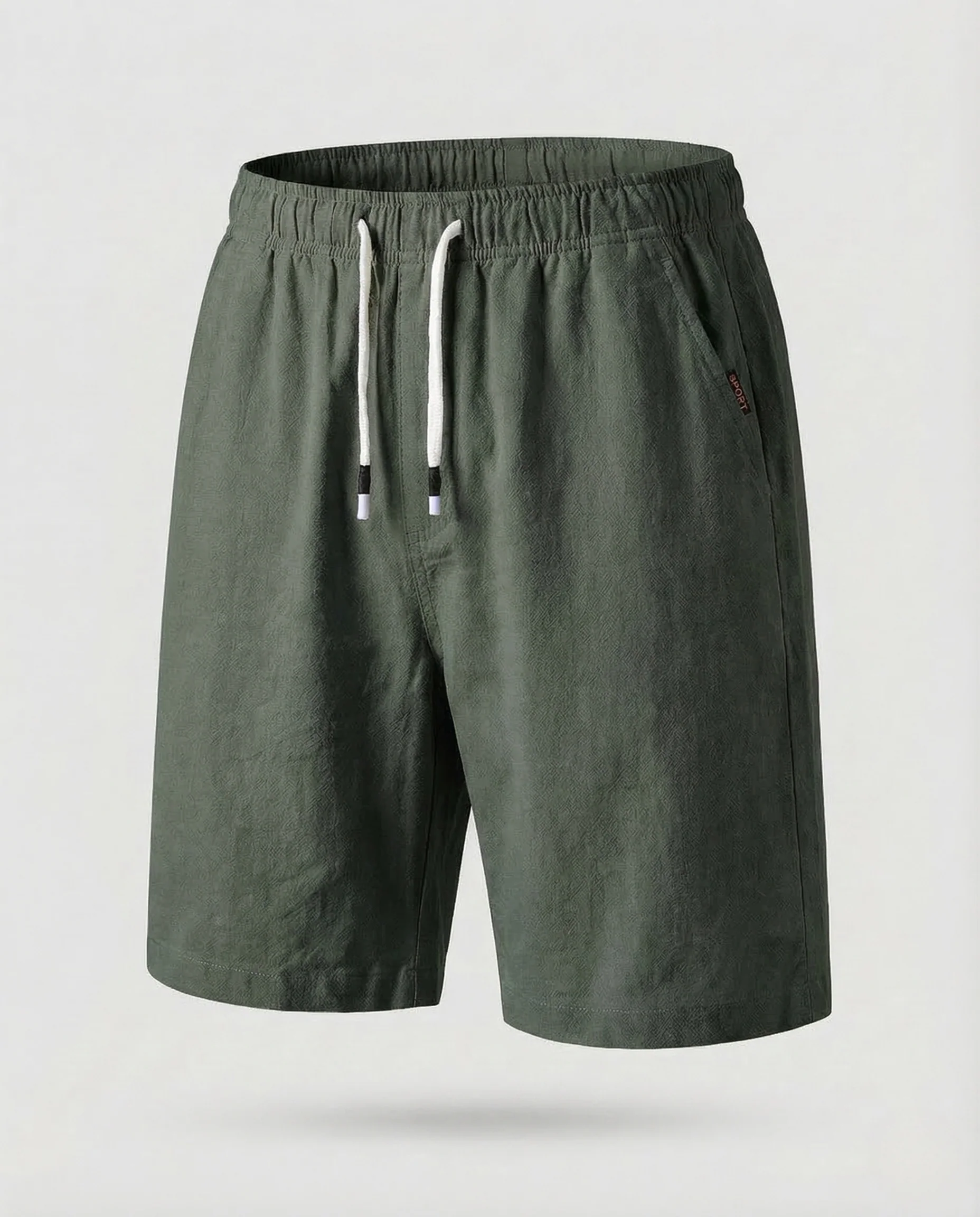Herren Bermuda Baumwolle Leinen Elastikbund - Image 6