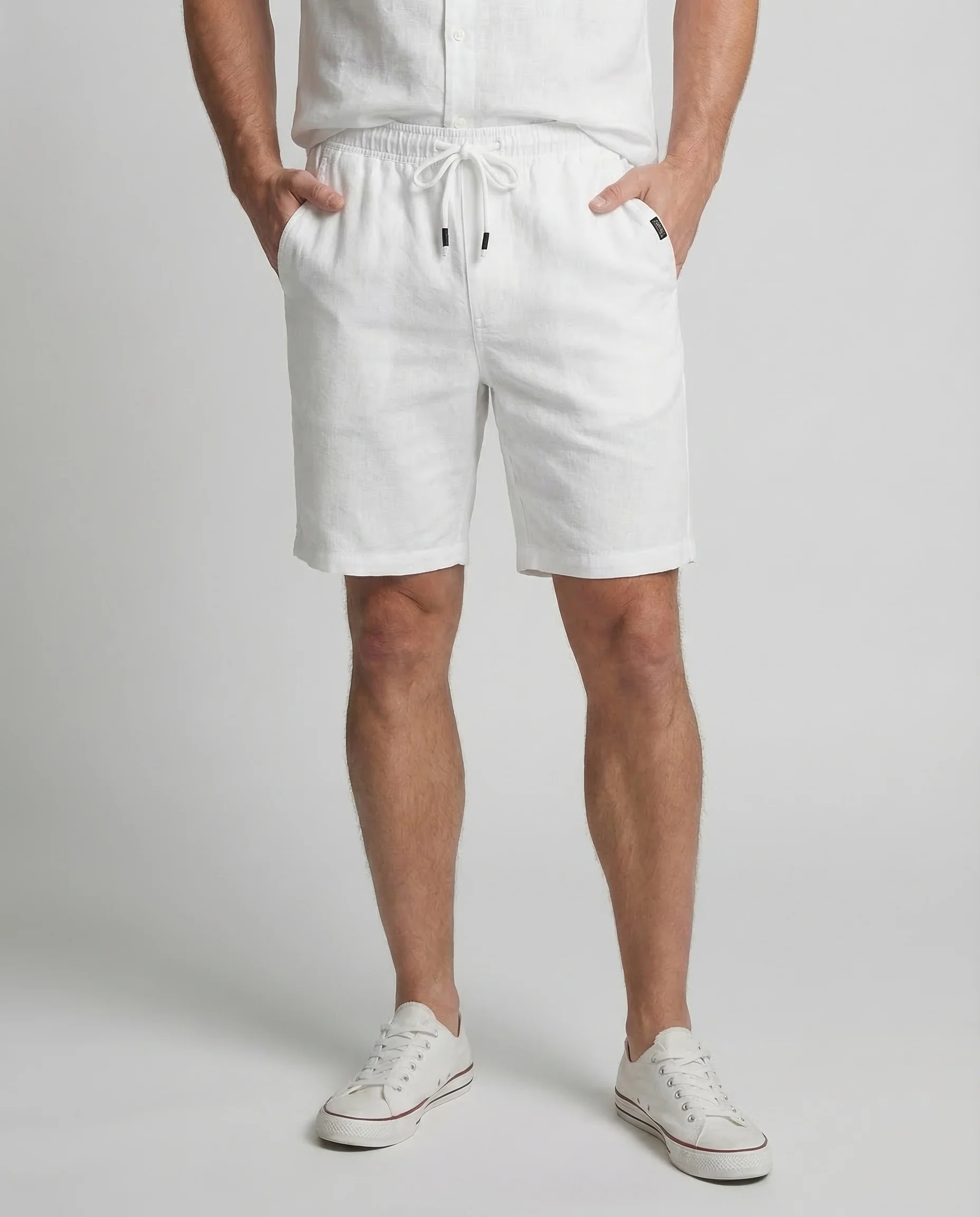 Herren Leinen Shorts Kordelzug - Image 2