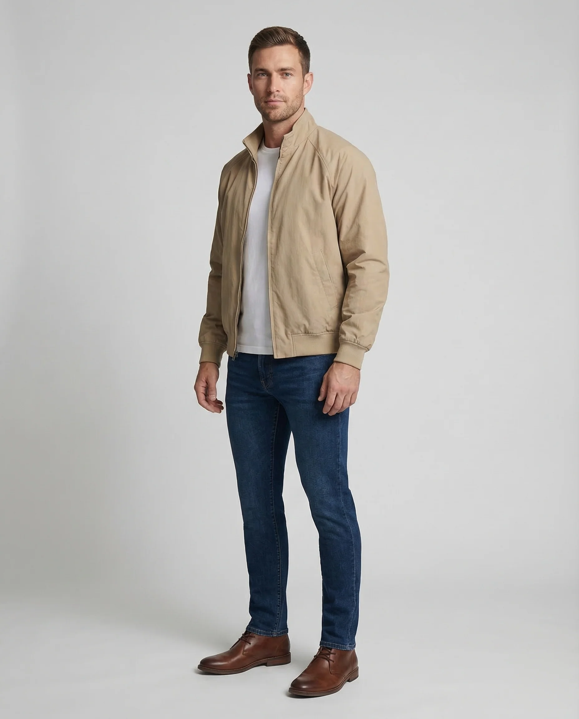Herren Harringtonjacke Nylon Leicht