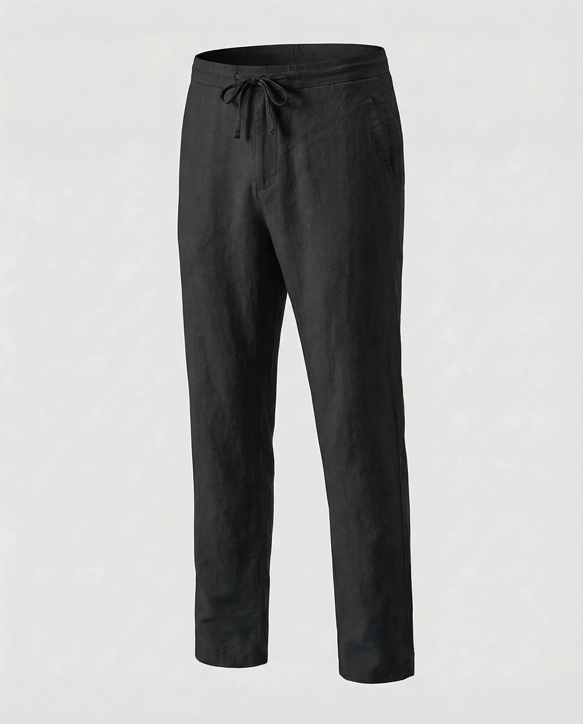 Herren Leinenhose Gerade Kordelzug - Image 5
