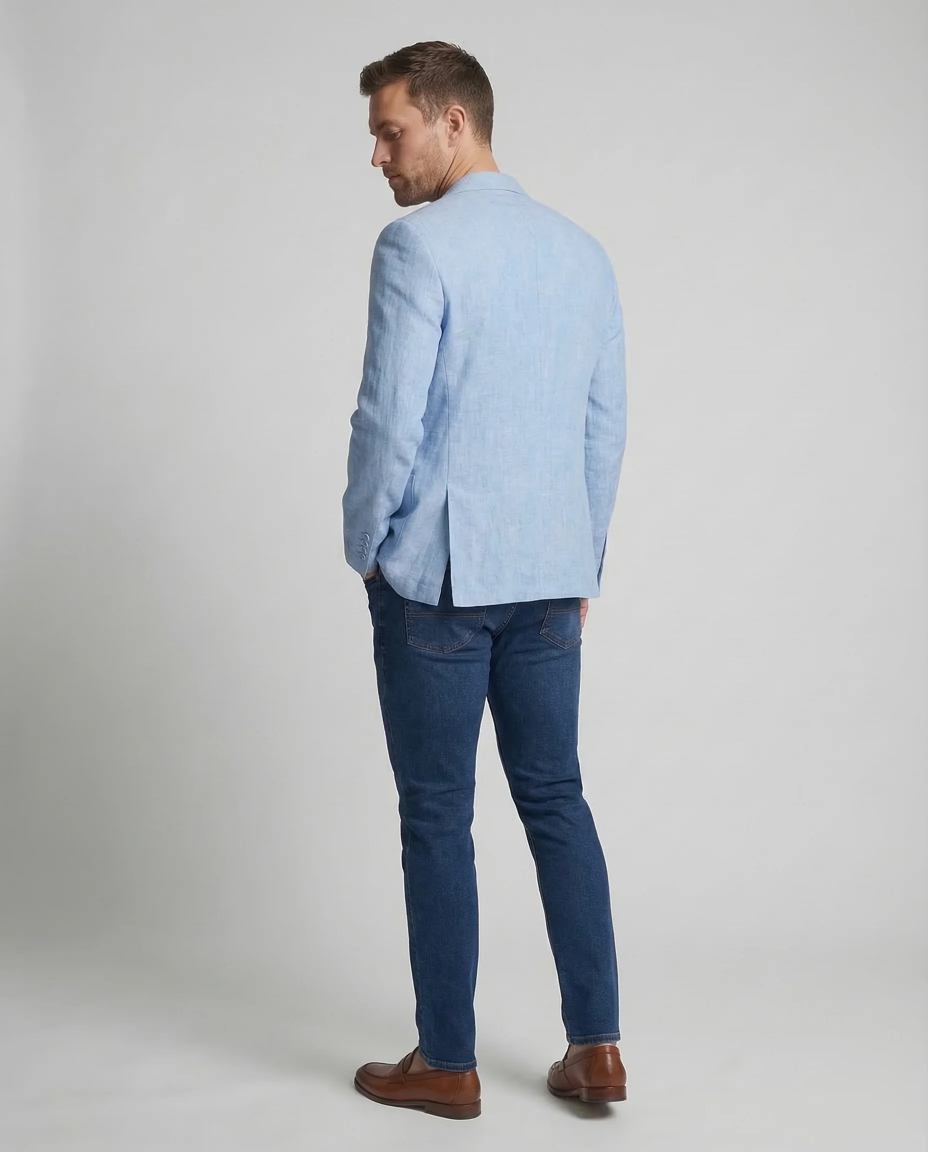 Herren Leinenblazer Casual - Image 4