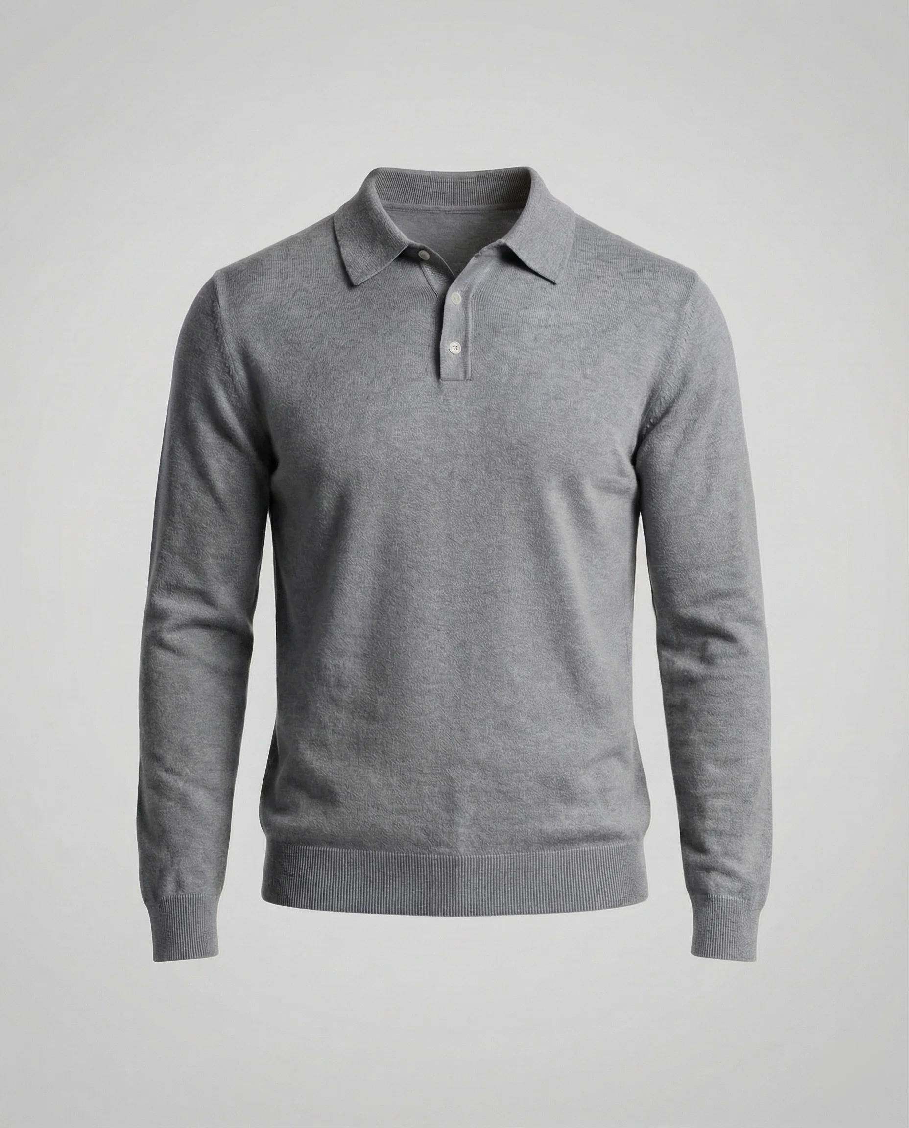 Herren Strick Polo Langarm mit Knopfleiste - Image 6