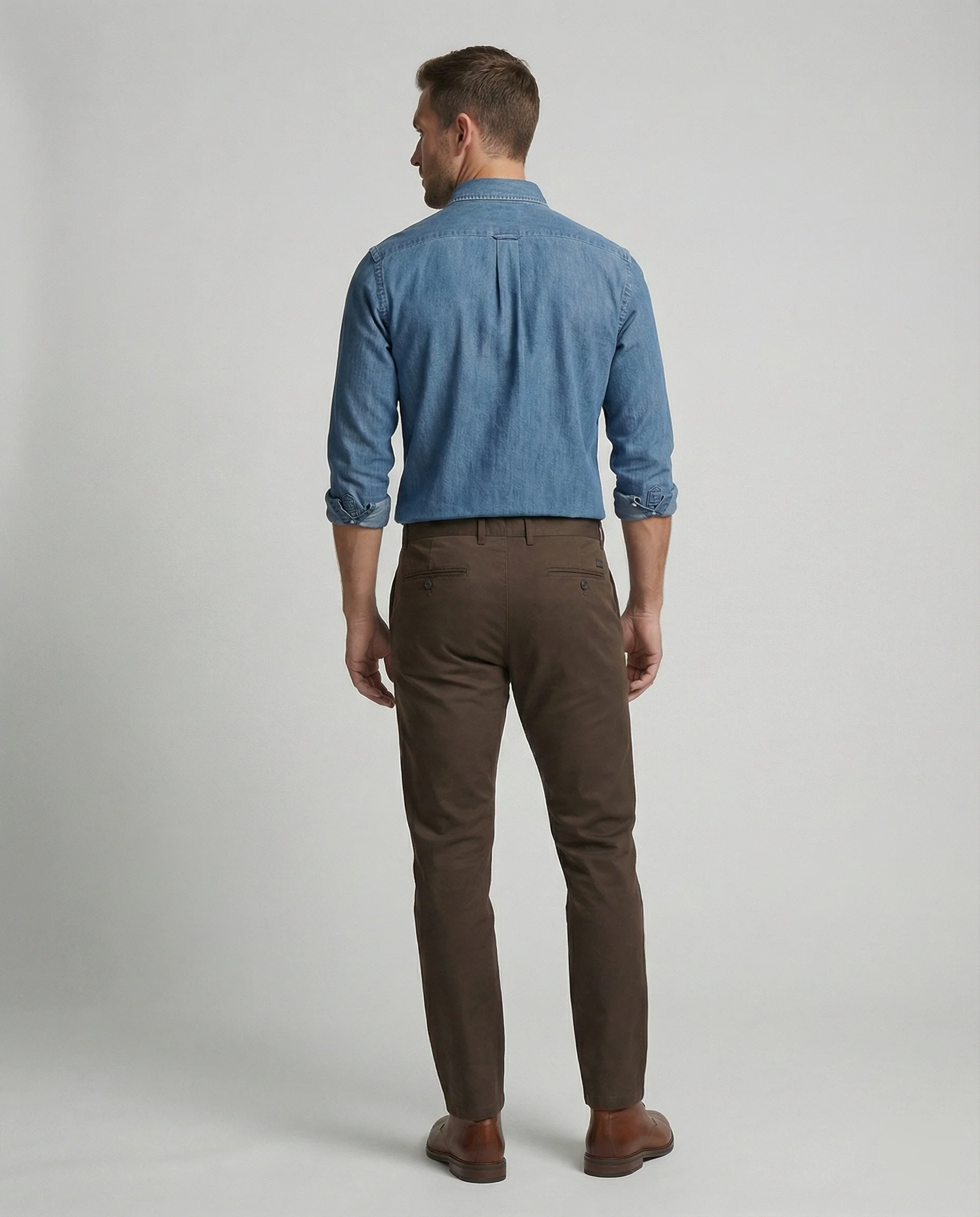 Herren Chambrayhemd Kentkragen modern - Image 4