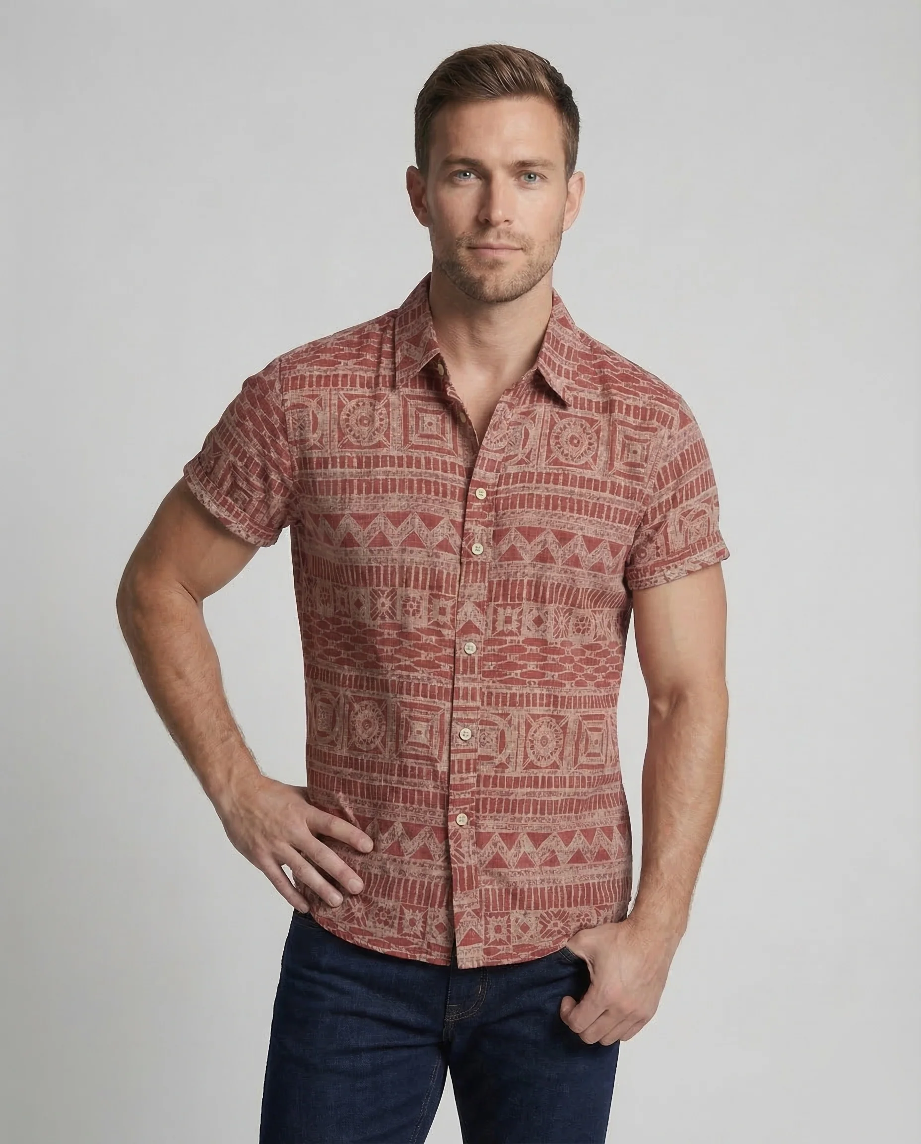 Herren Leinenhemd Ethno - Image 2