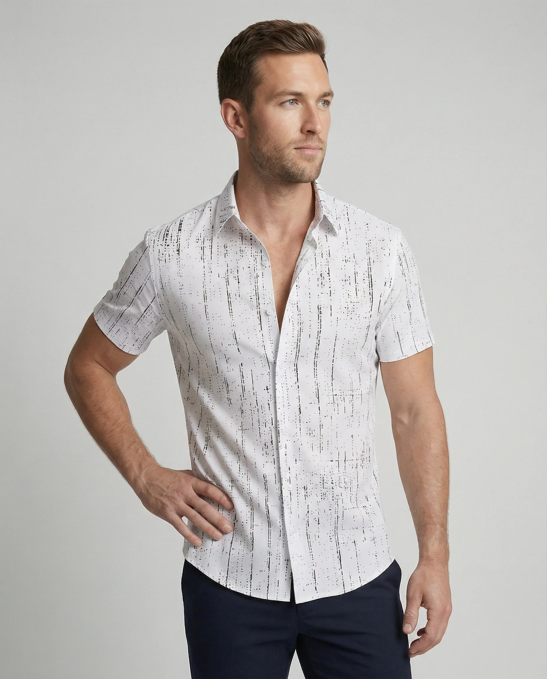 Herren Kurzarmhemd Hawaii Viskose - Image 17