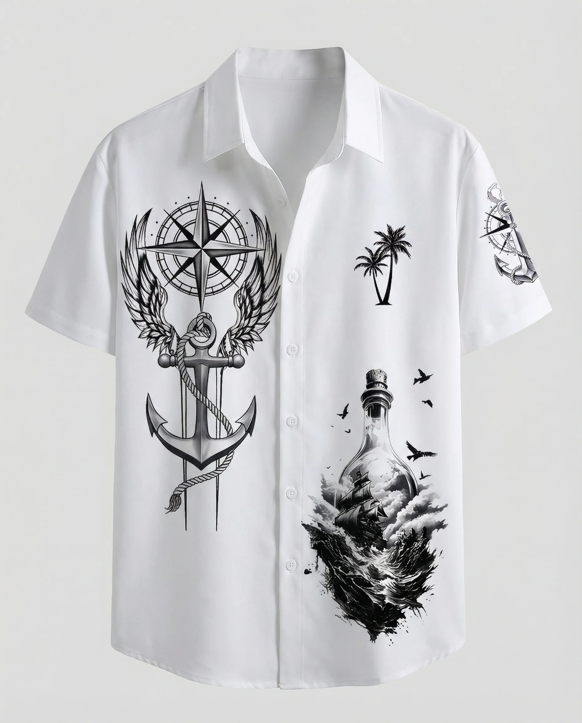 Herren Kurzarmhemd Hawaii Viskose - Image 3