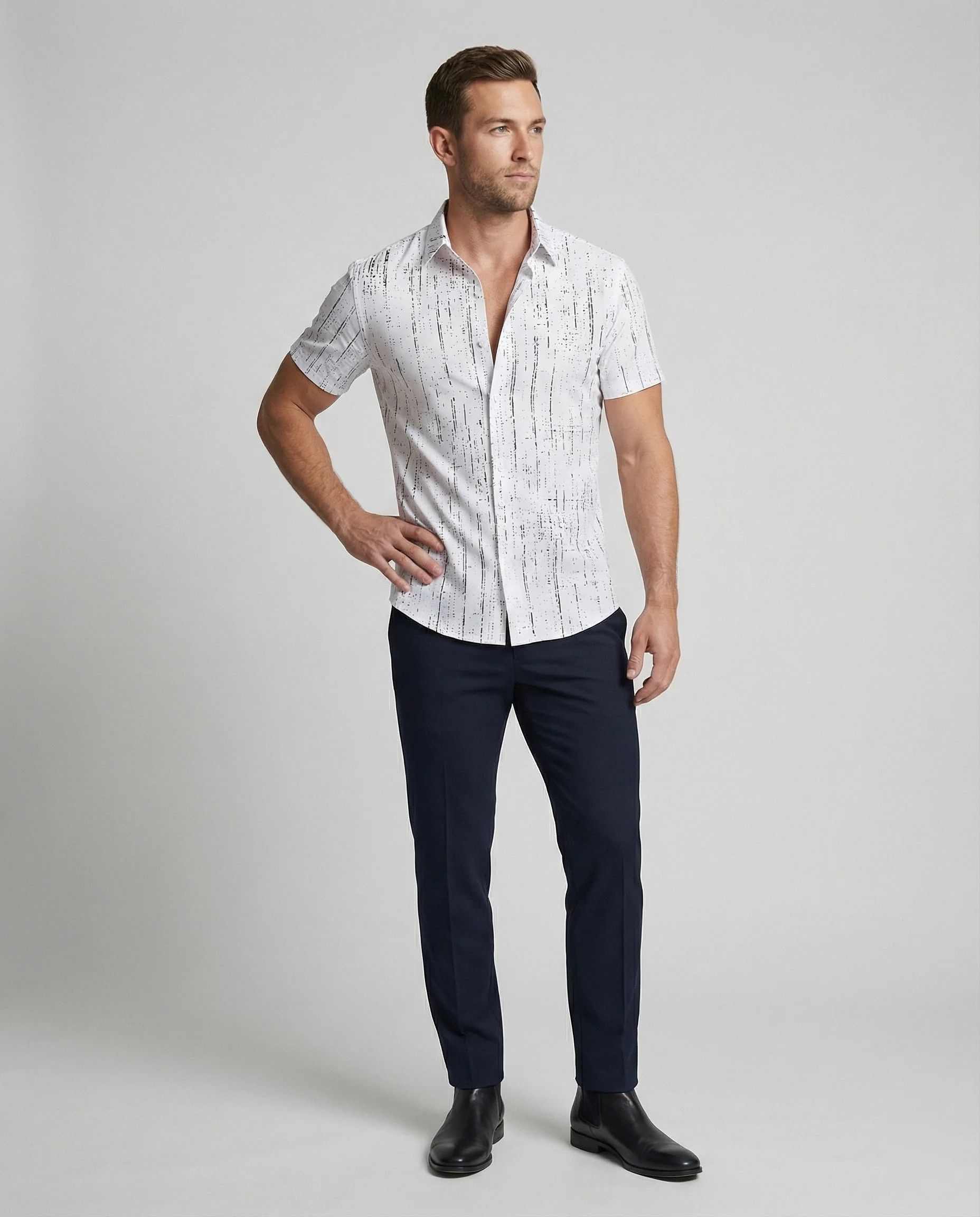 Herren Kurzarmhemd Hawaii Viskose - Image 7