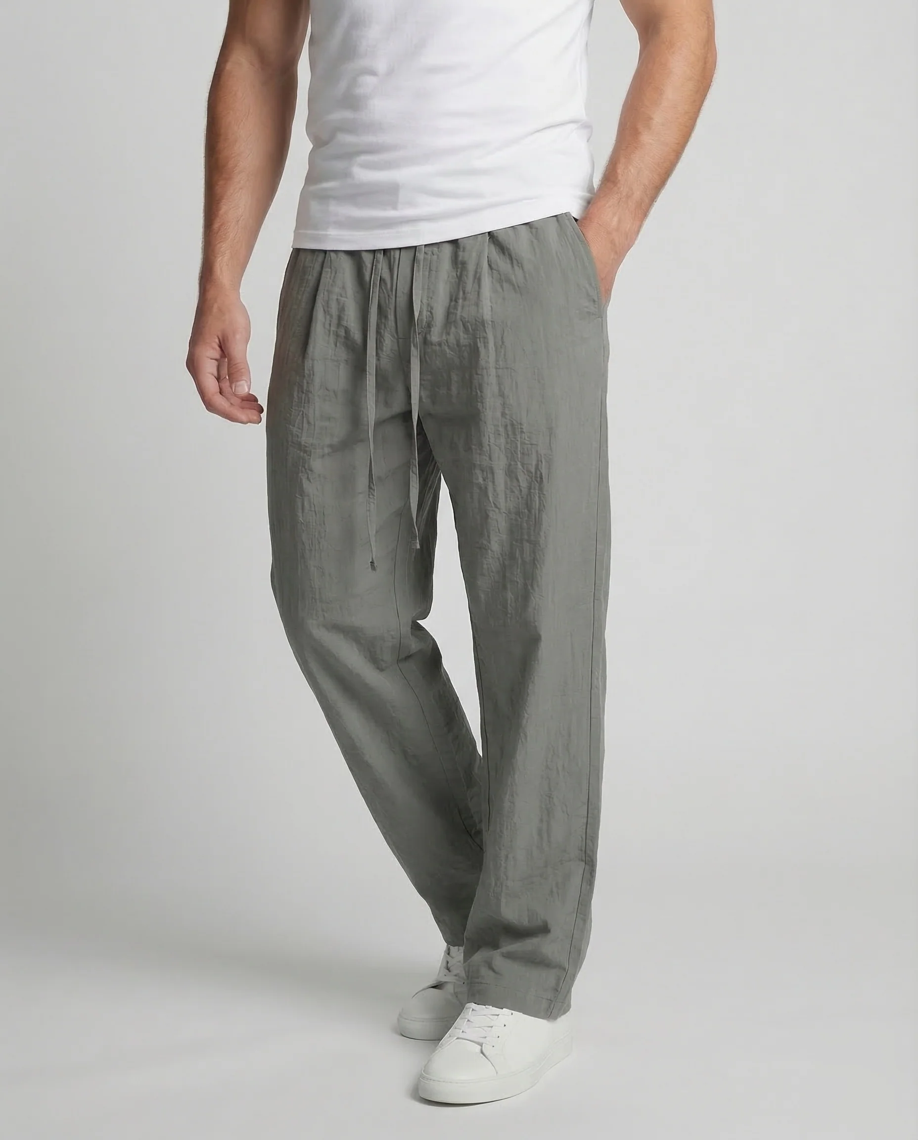 Herren Baumwollhose Knitteroptik - Image 2