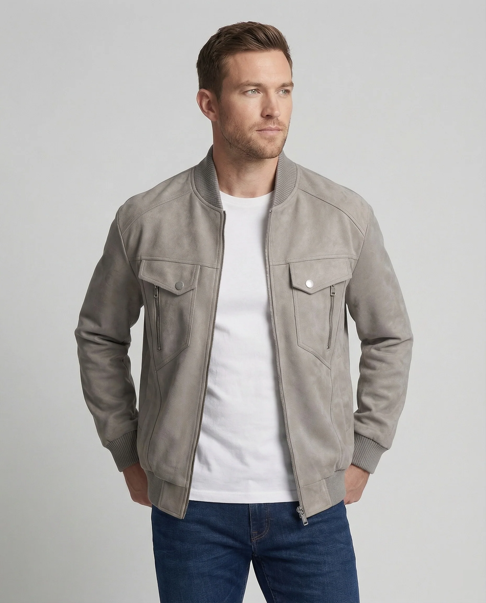 Herren Velours Bomberjacke Locker - Image 7