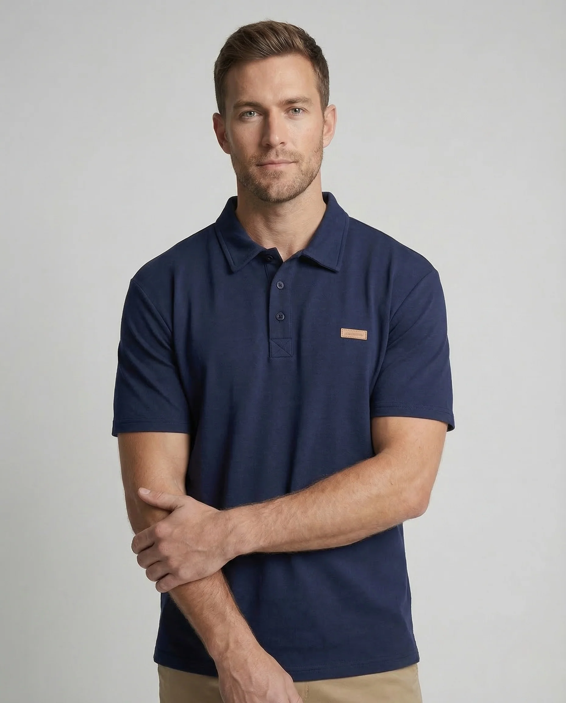 Herren Polo Baumwollpiqué Brustapplikation - Image 2