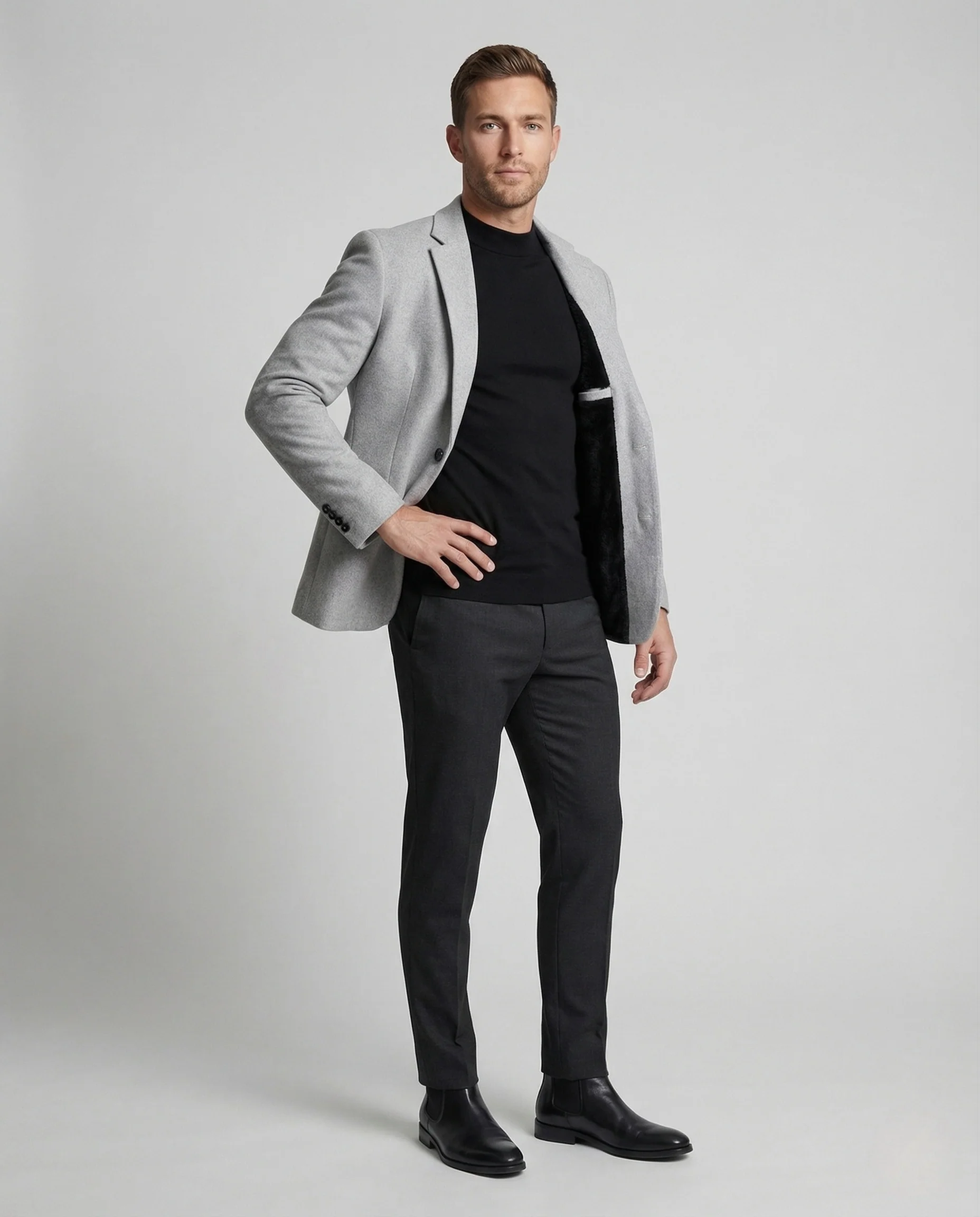 Herren Samt Blazer Thermofutter