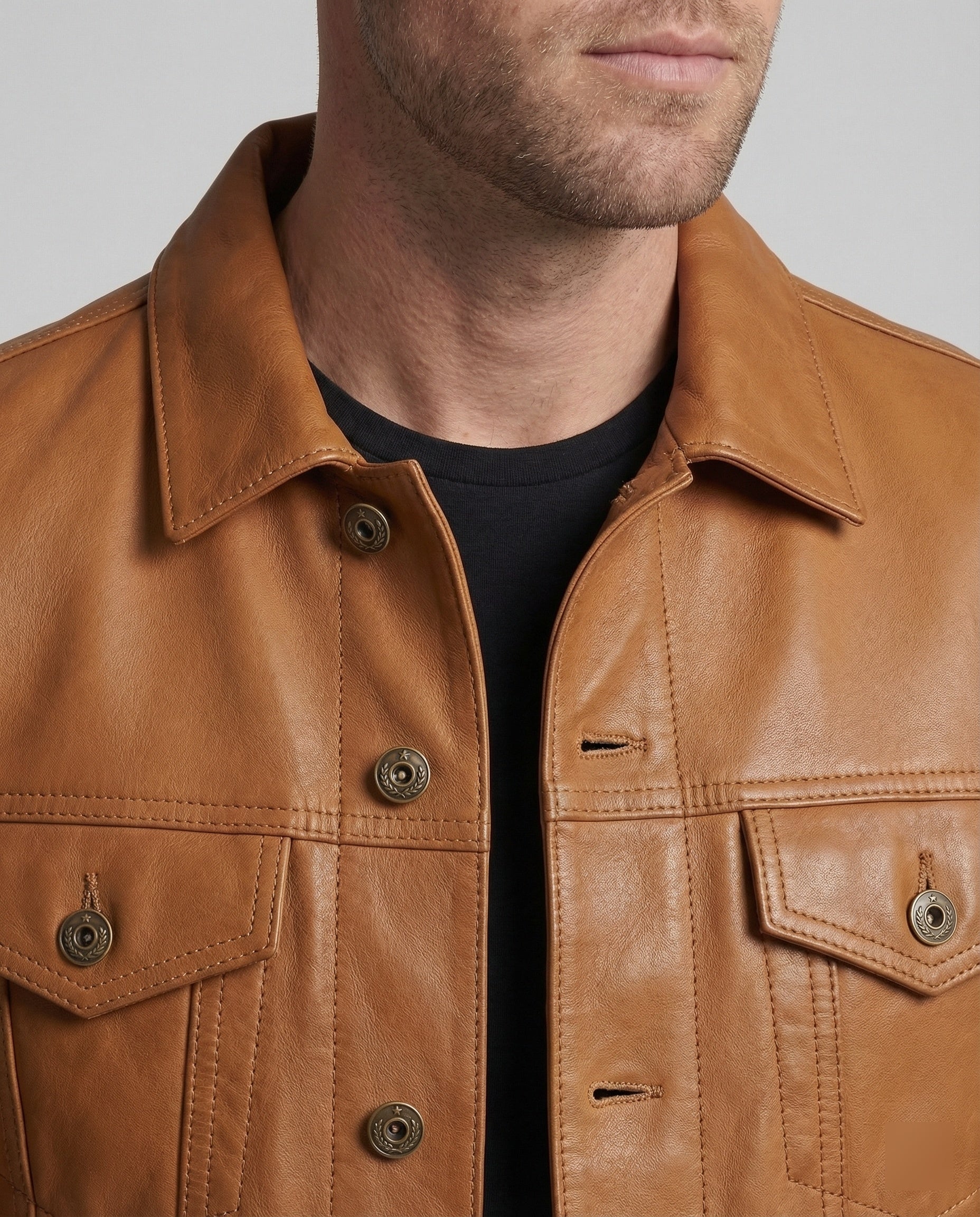 Herren Kunstleder Thermojacke - Image 4