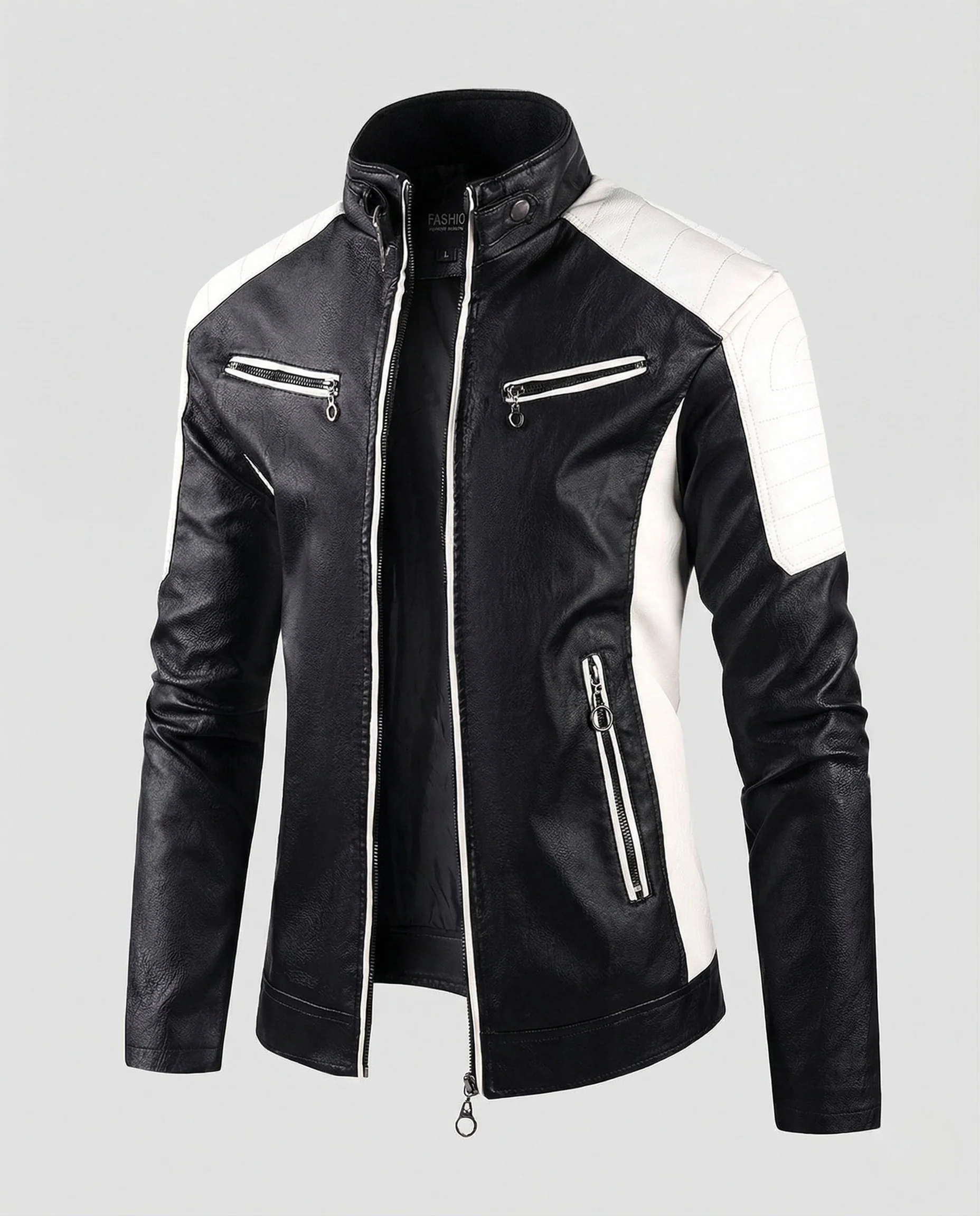 Freizeitkleidung Herren Lederjacke Modern - Image 3