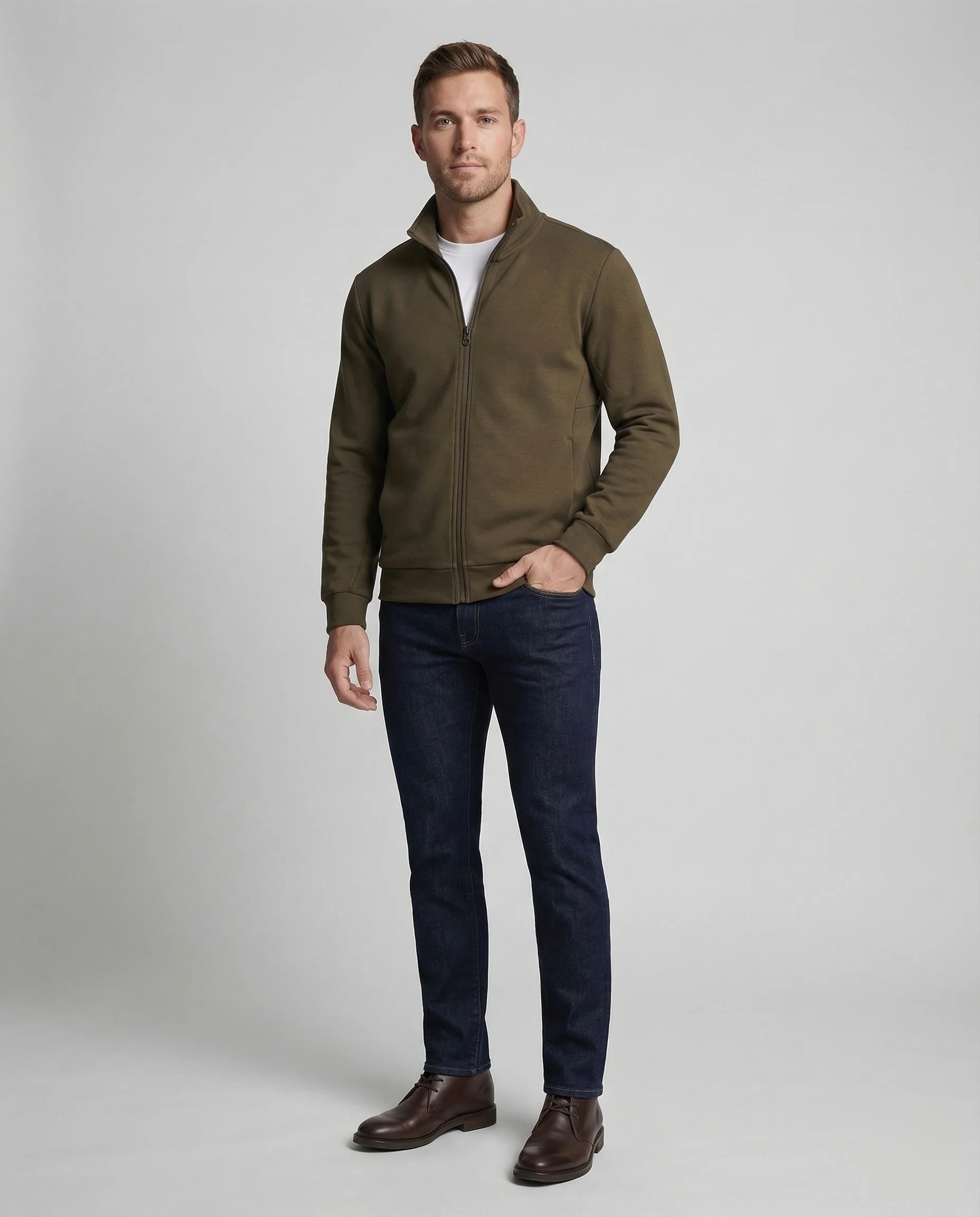 Sweatjacke Modern Mit Stehkragen Herren