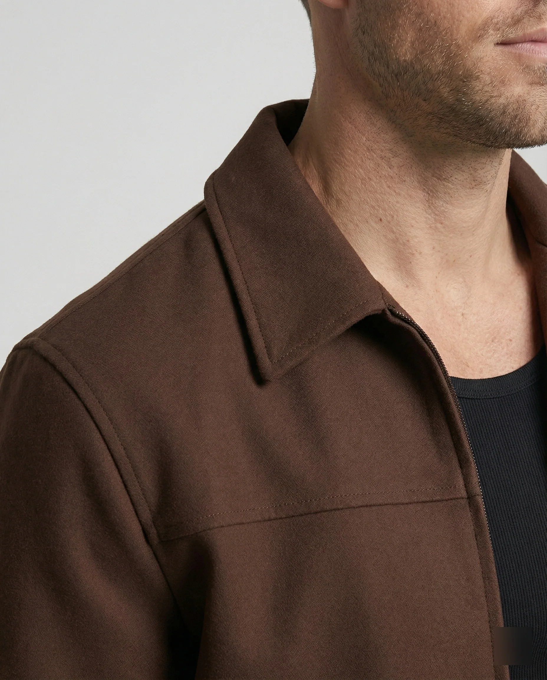 Moderner Minimalblouson mit Hemdkragen und verdeckter Front Heidi-Mode - Image 4