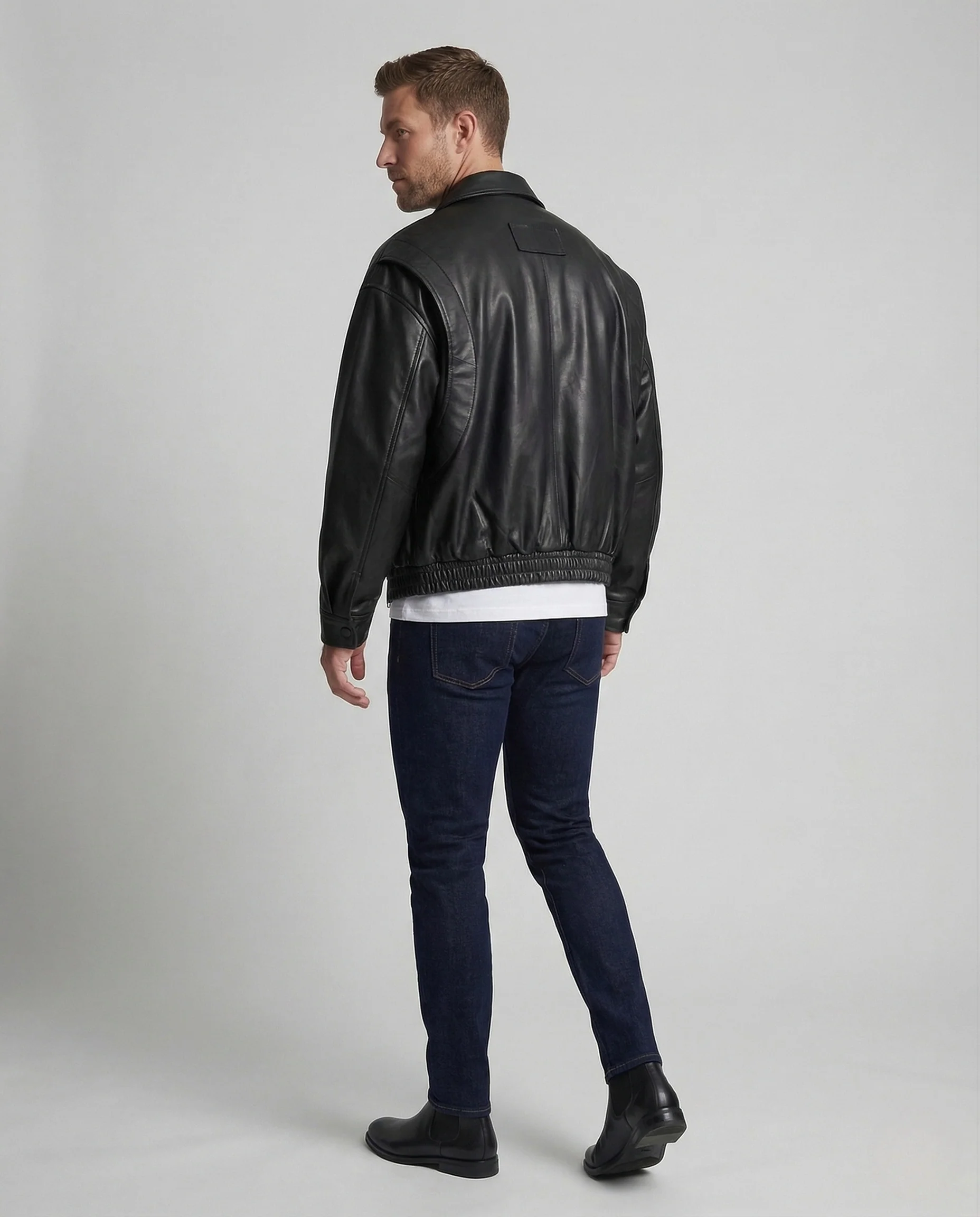 Herren Kunstleder Blouson Oversize - Image 4