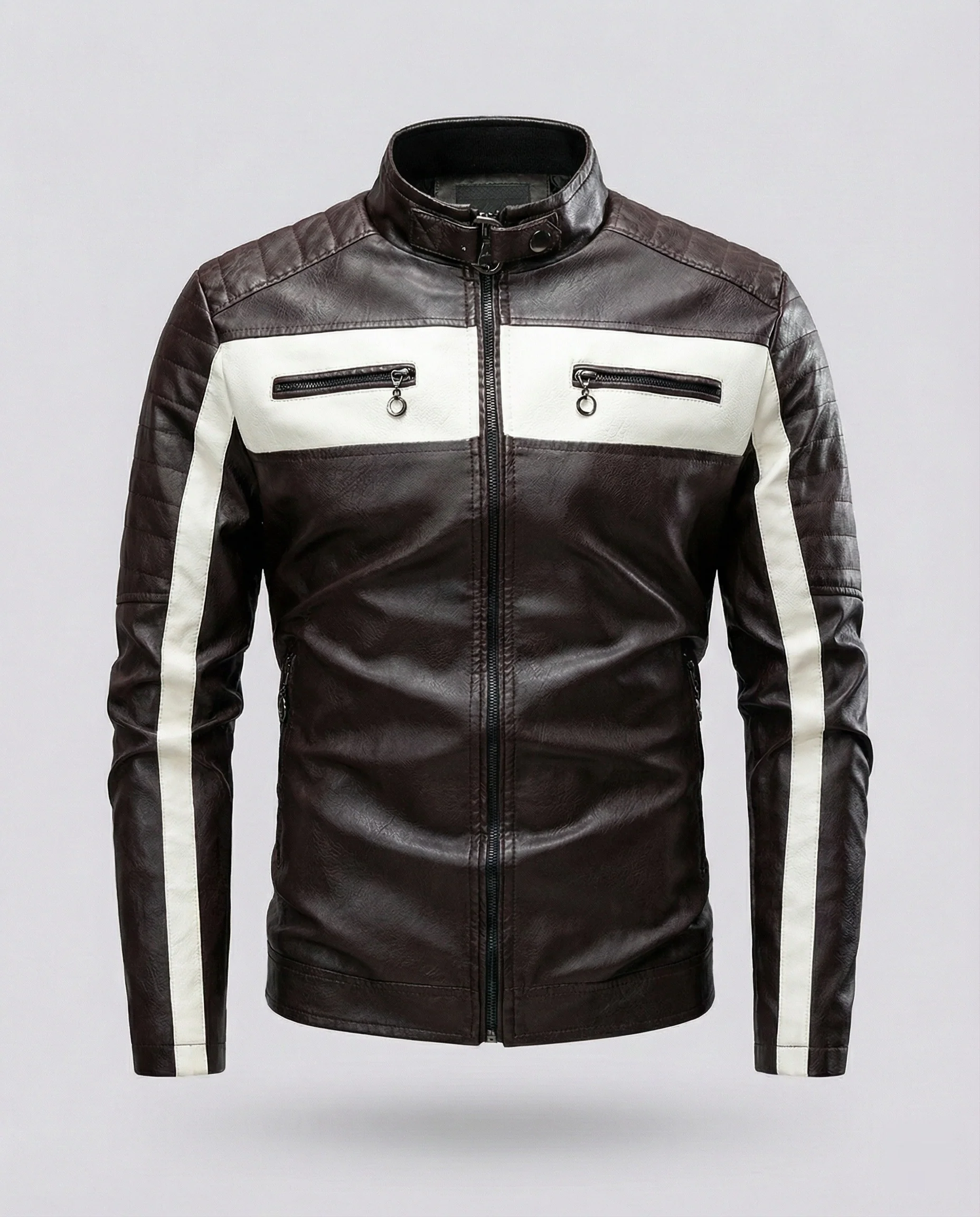 Herren Bikerjacke Motorsport Stil