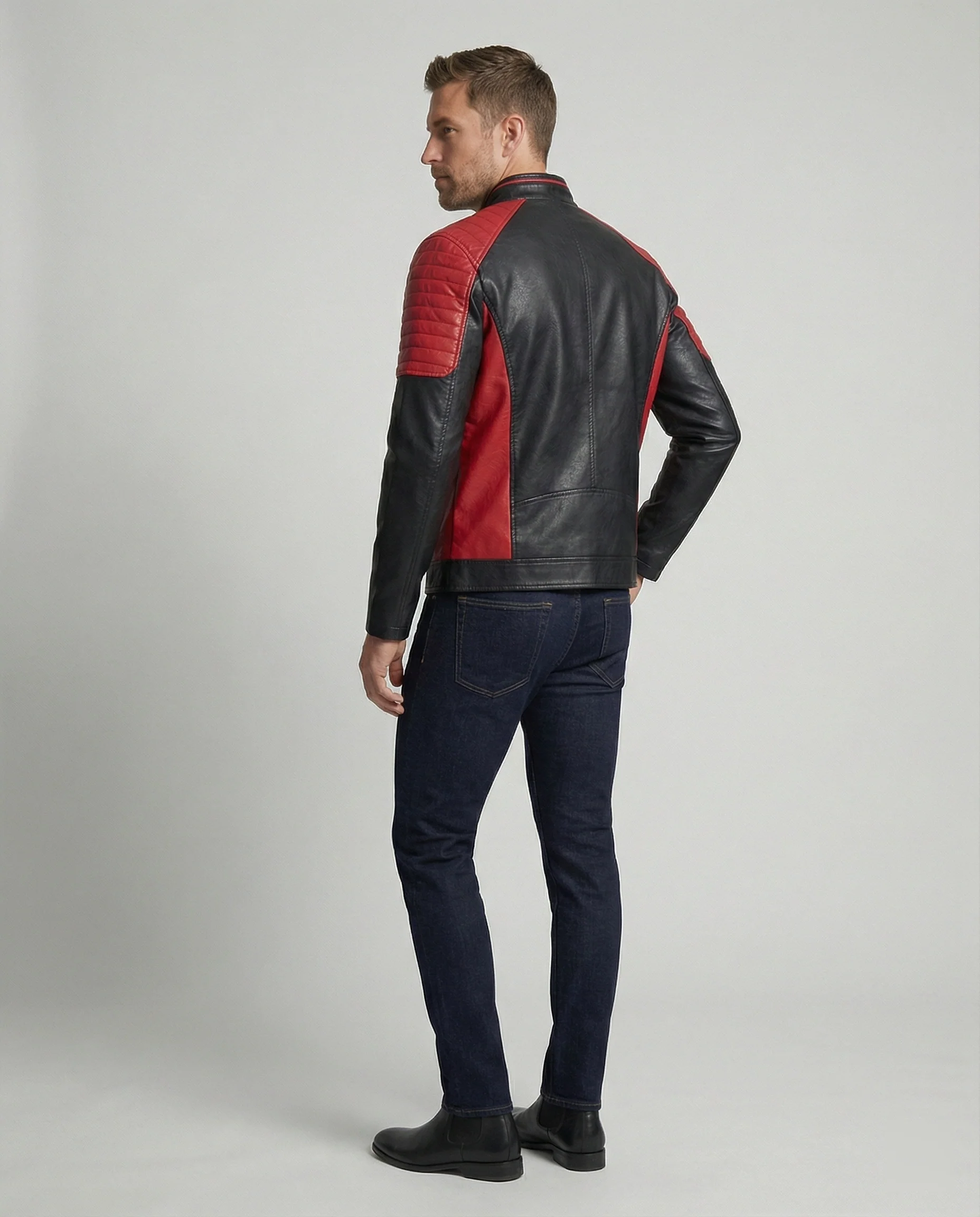 Herren Bikerjacke Motorsport Stil - Image 3