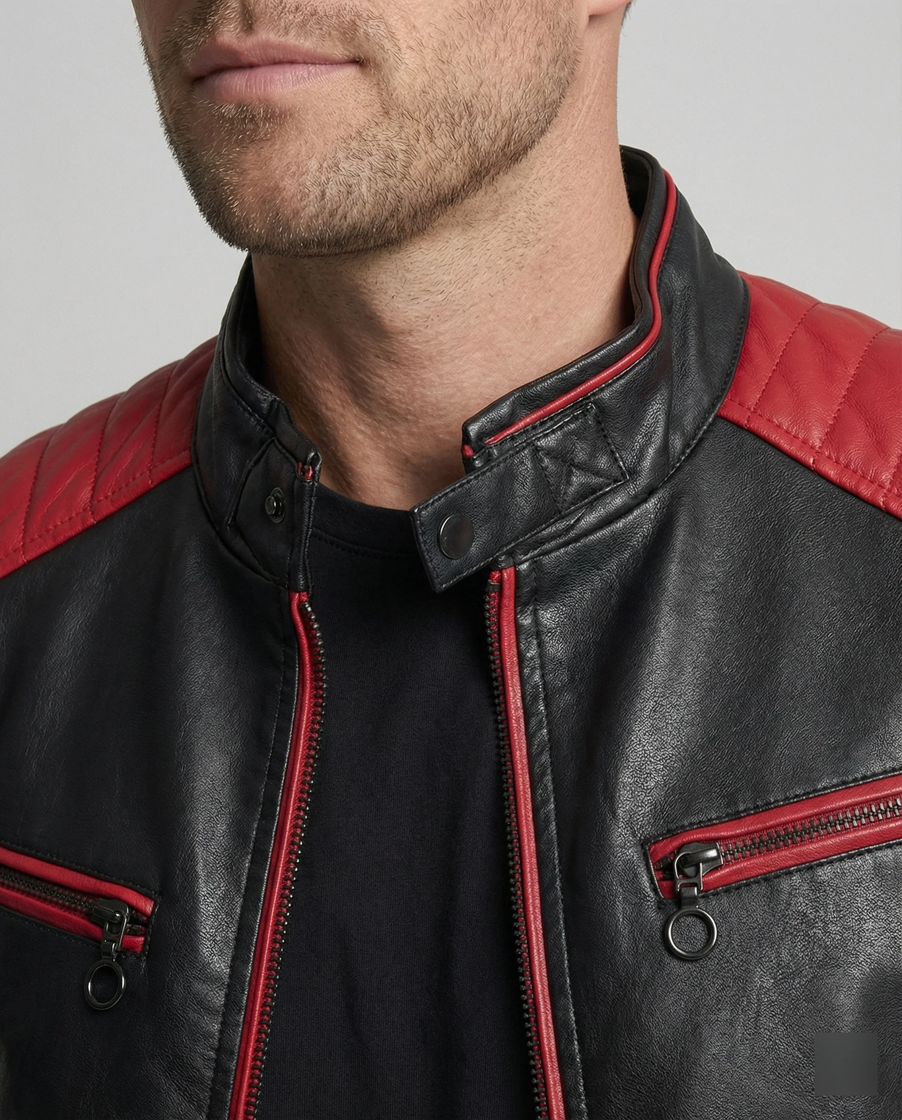 Herren Bikerjacke Motorsport Stil - Image 4