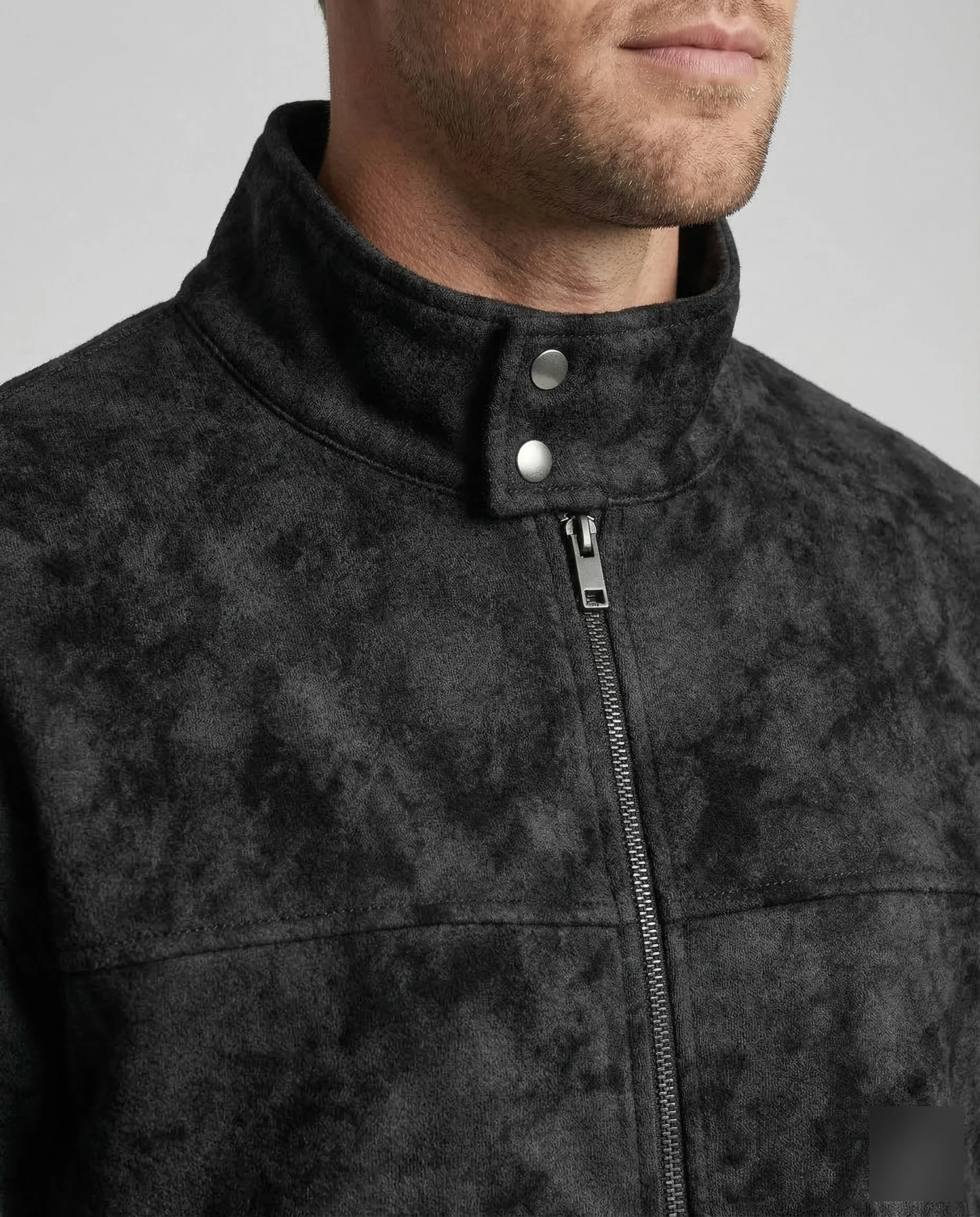 Herren Bomberjacke Veloursleder Optik - Image 3