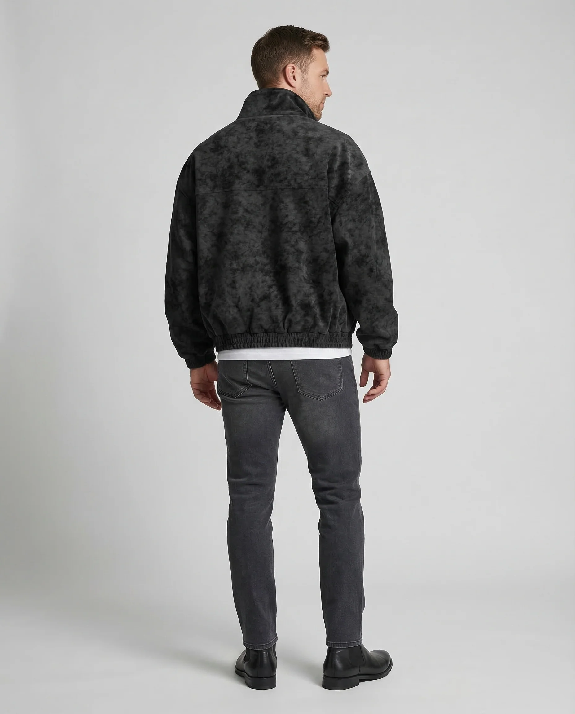 Herren Bomberjacke Veloursleder Optik - Image 4
