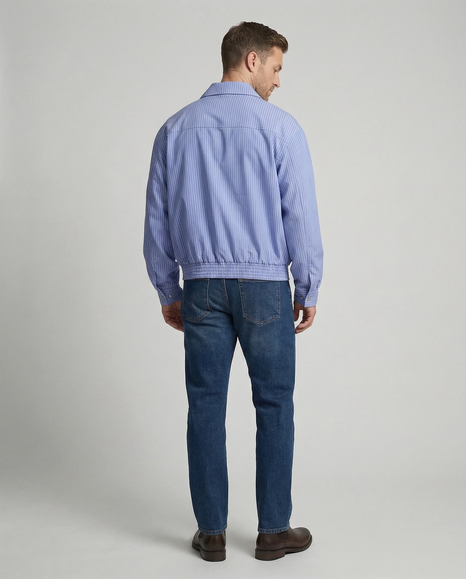 Oversized Reißverschluss-Blouson mit Hemdkragen aufgesetzten Klappentaschen und elastischem Saum Heidi-Mode - Image 5
