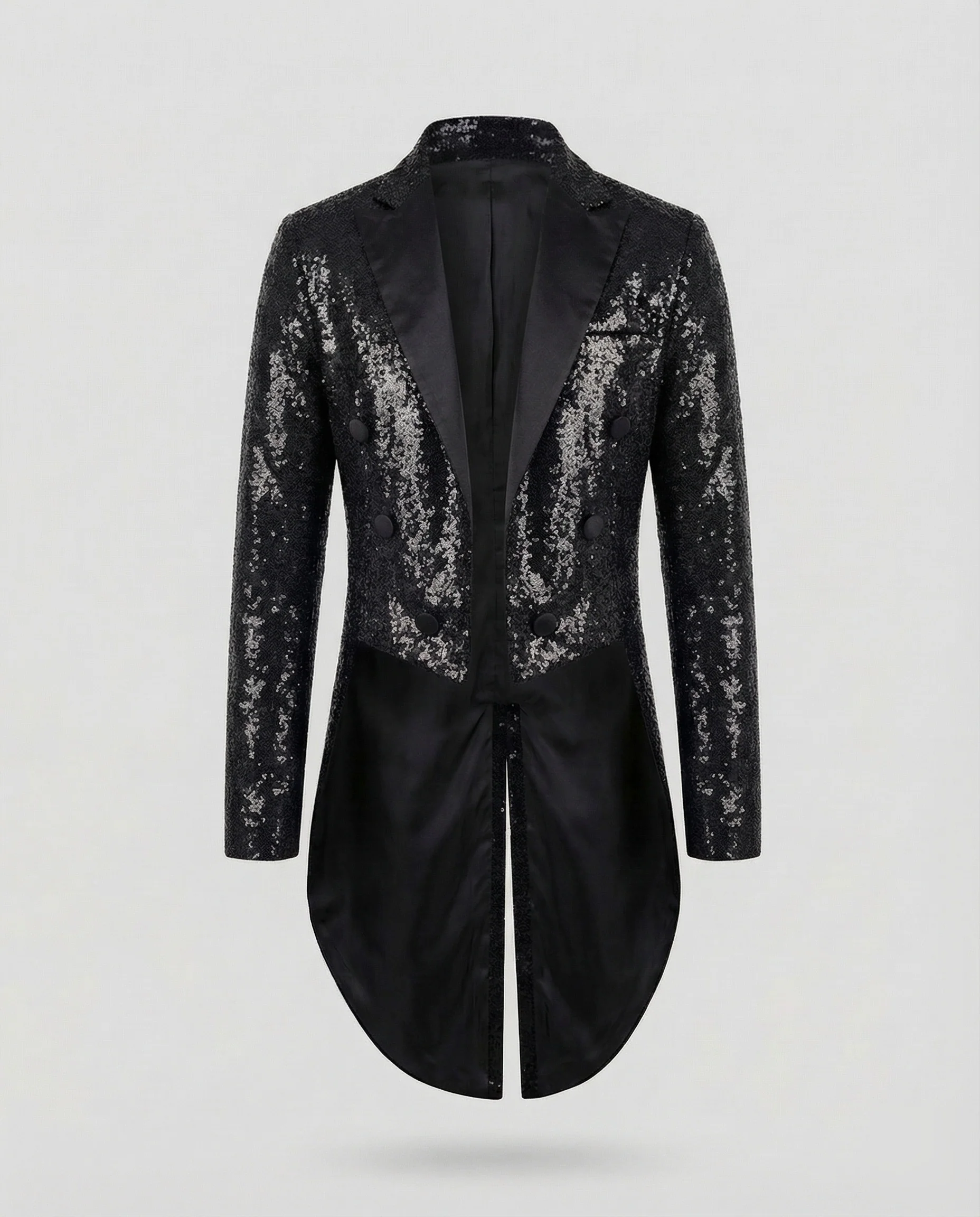 Herren Pailletten Frack Satinrevers - Image 7