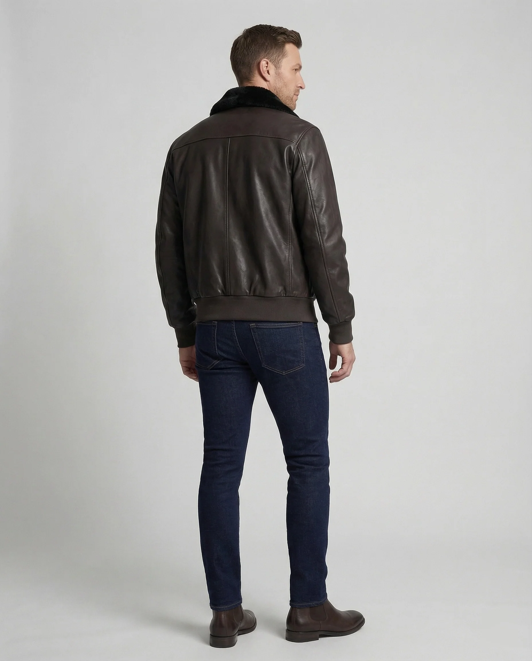 Herren Pilotenjacke mit Kunstpelz - Image 3