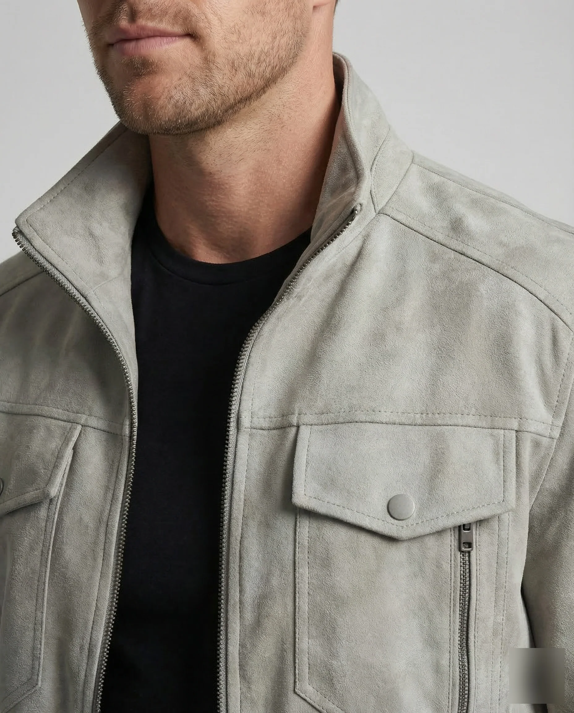 Herren Fliegerjacke Wildlederoptik - Image 3
