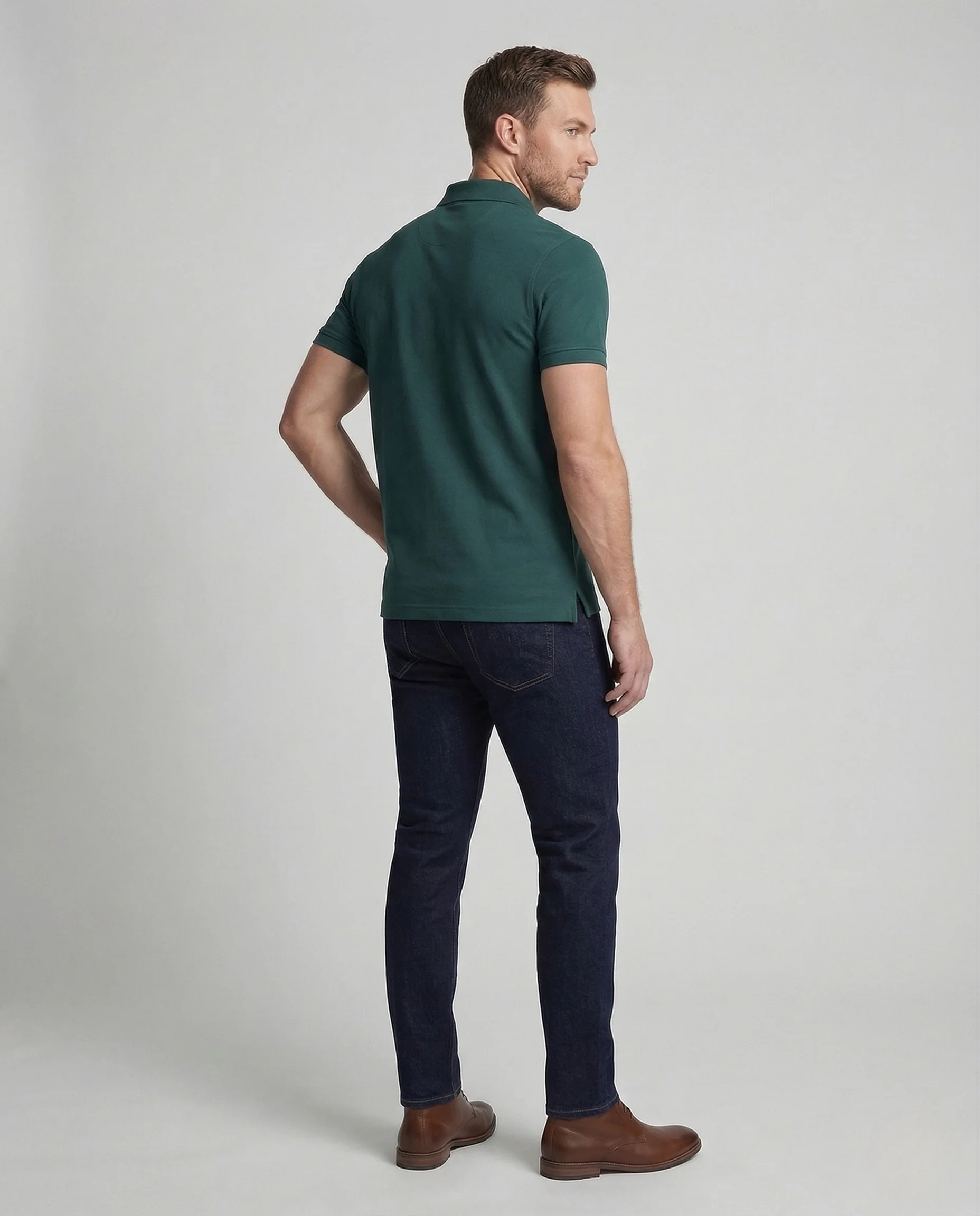 Herren Baumwoll Poloshirt mit Nackenpaspel - Image 24