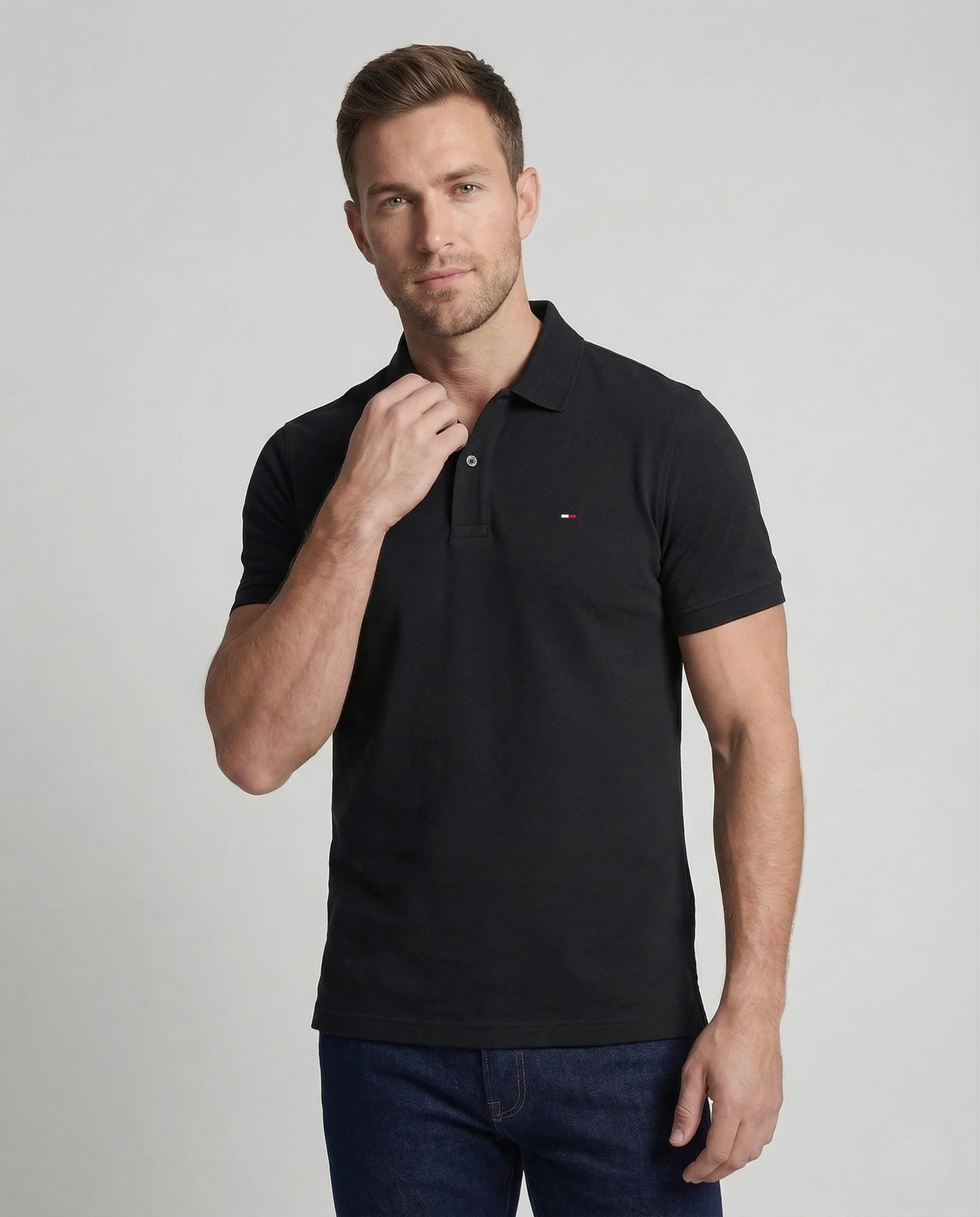 Herren Premium Poloshirt Strukturpiqué mit Stickerei - Image 2