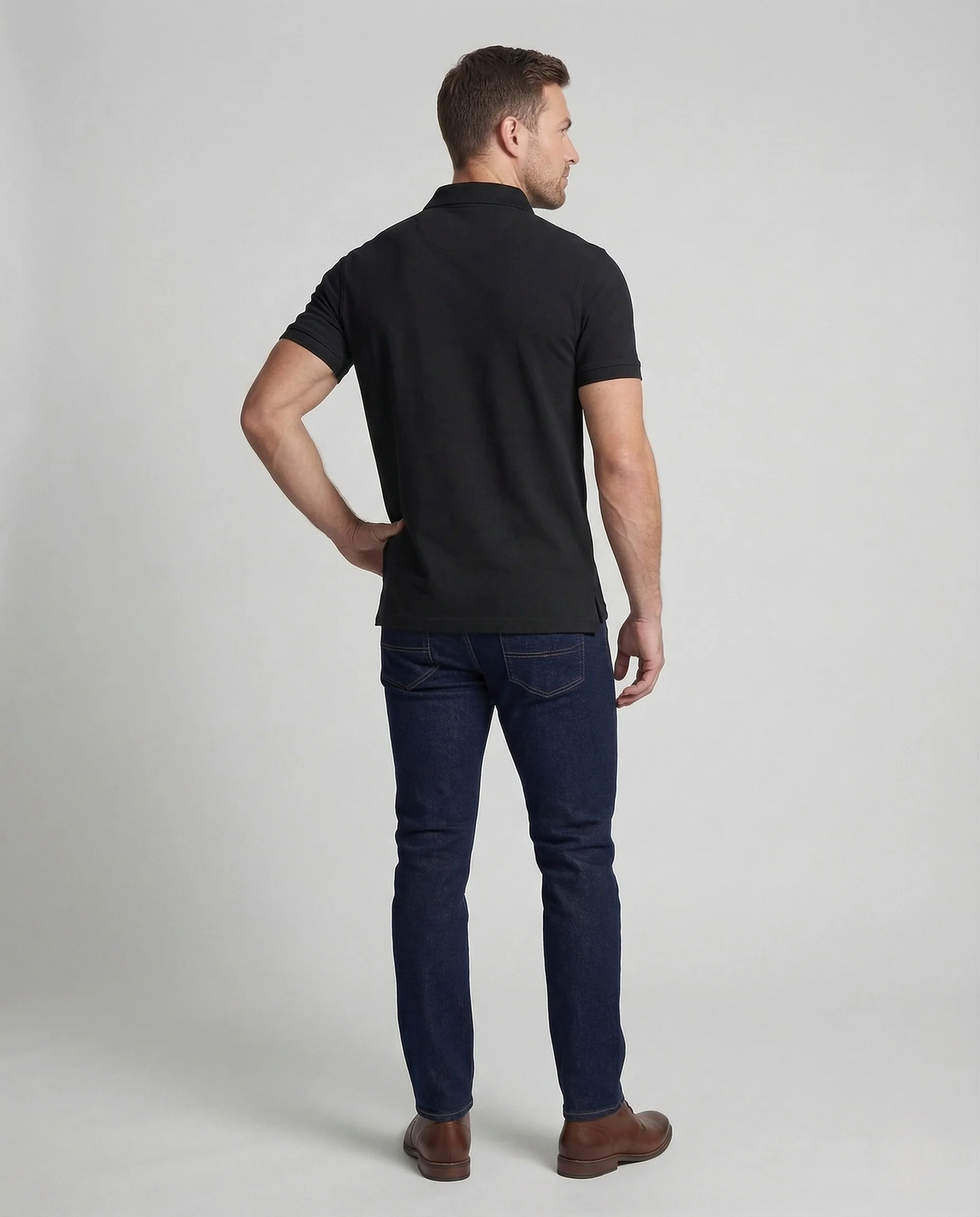 Herren Premium Poloshirt Strukturpiqué mit Stickerei - Image 4