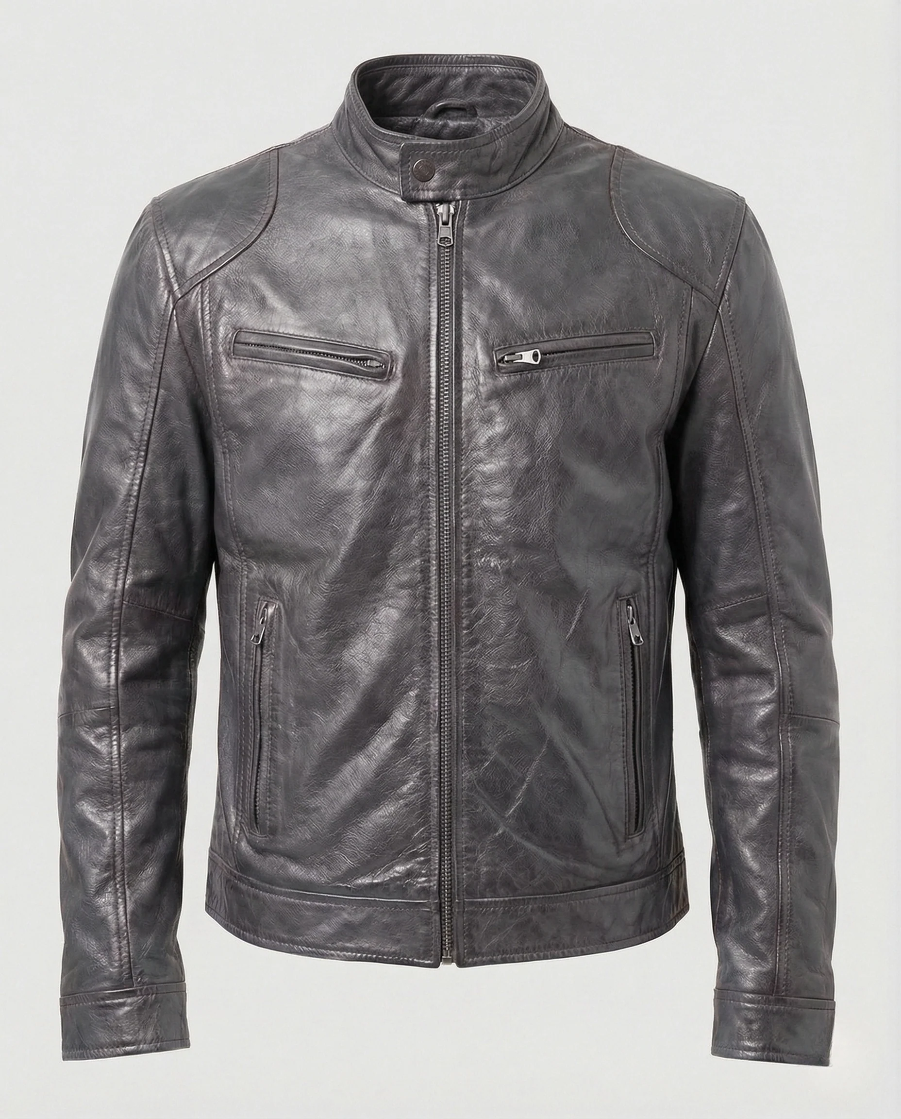 Herren Racer Lederjacke - Image 12