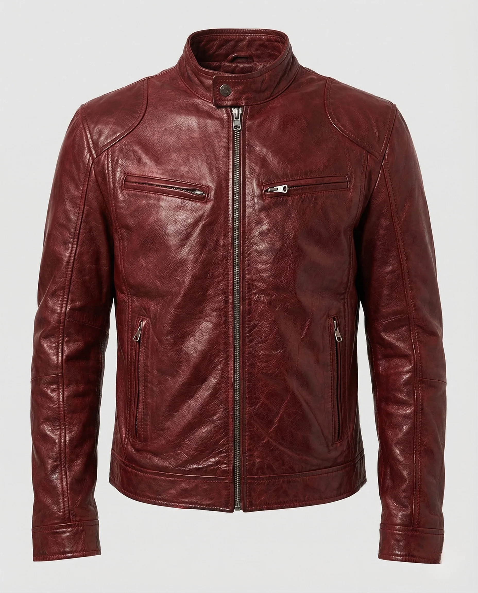 Herren Racer Lederjacke - Image 6