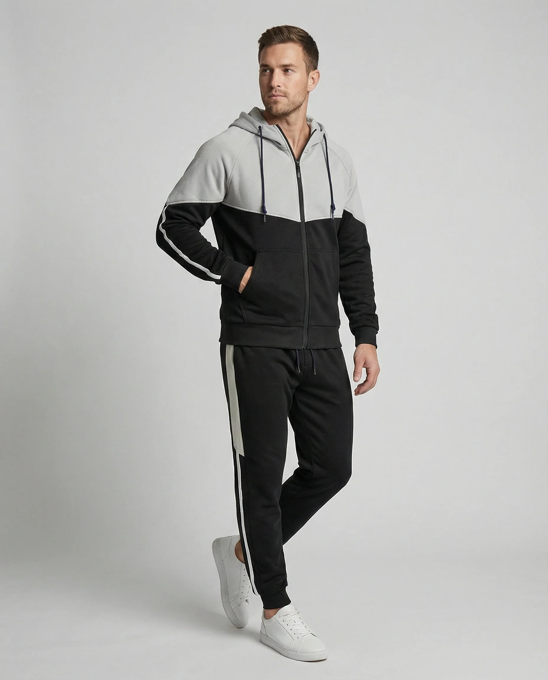 Herren Jogginganzug mit Reißverschlussjacke - Image 8