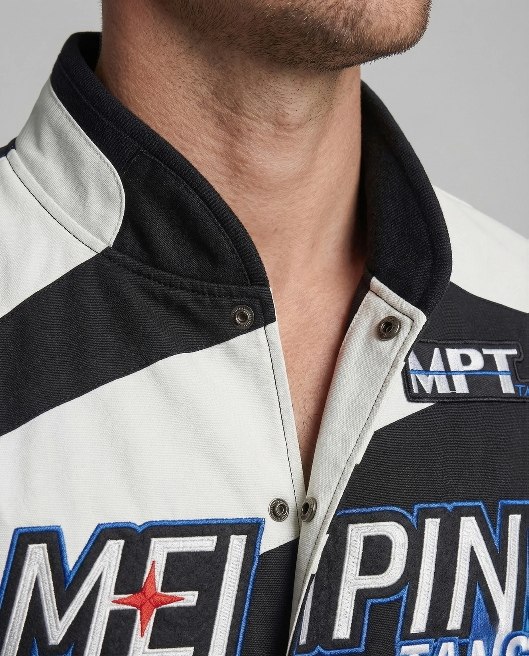 Herren Collegejacke Racing Retro Logoprint - Image 3