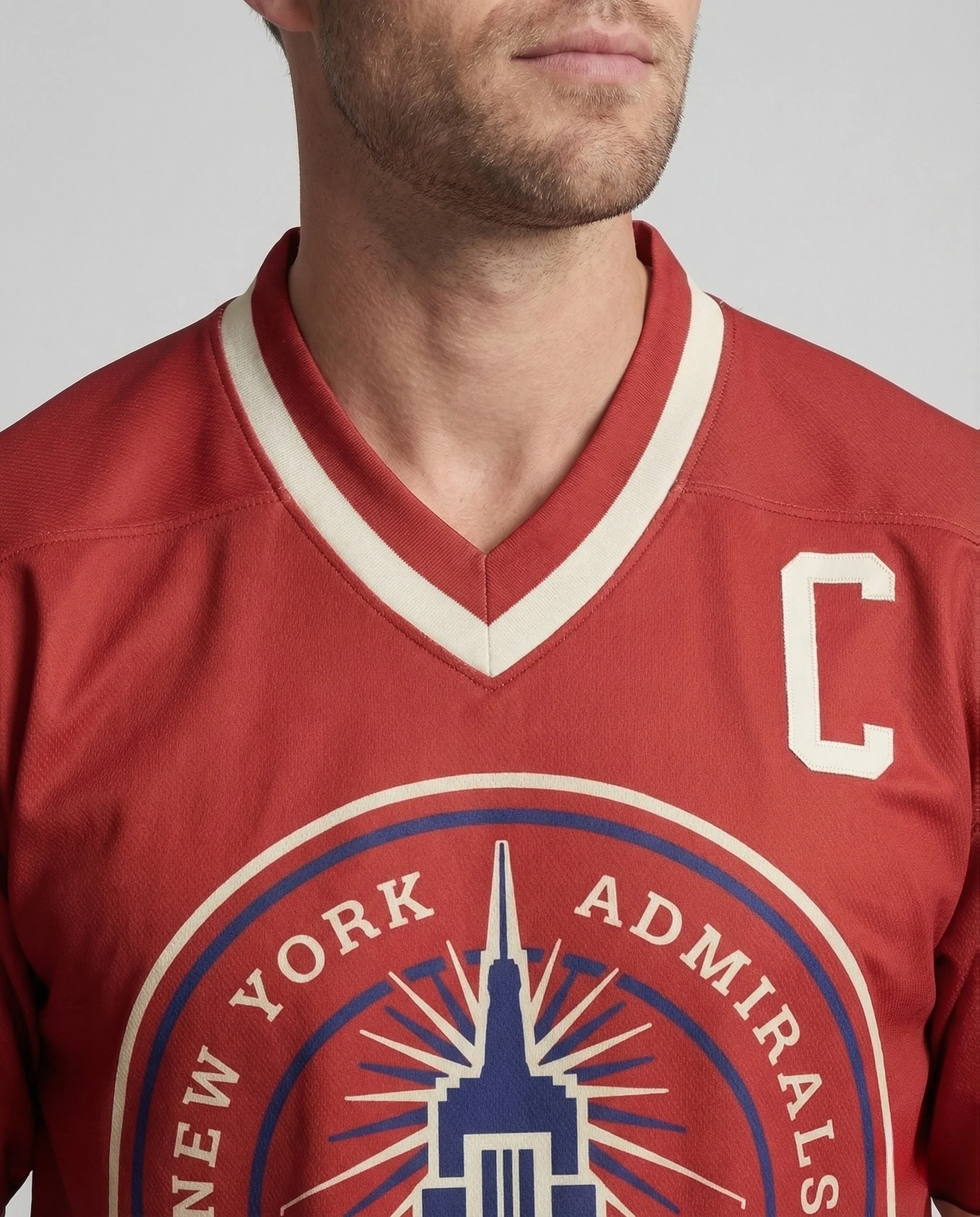 Herren Retro Eishockeytrikot mit gesticktem Emblem - Image 3