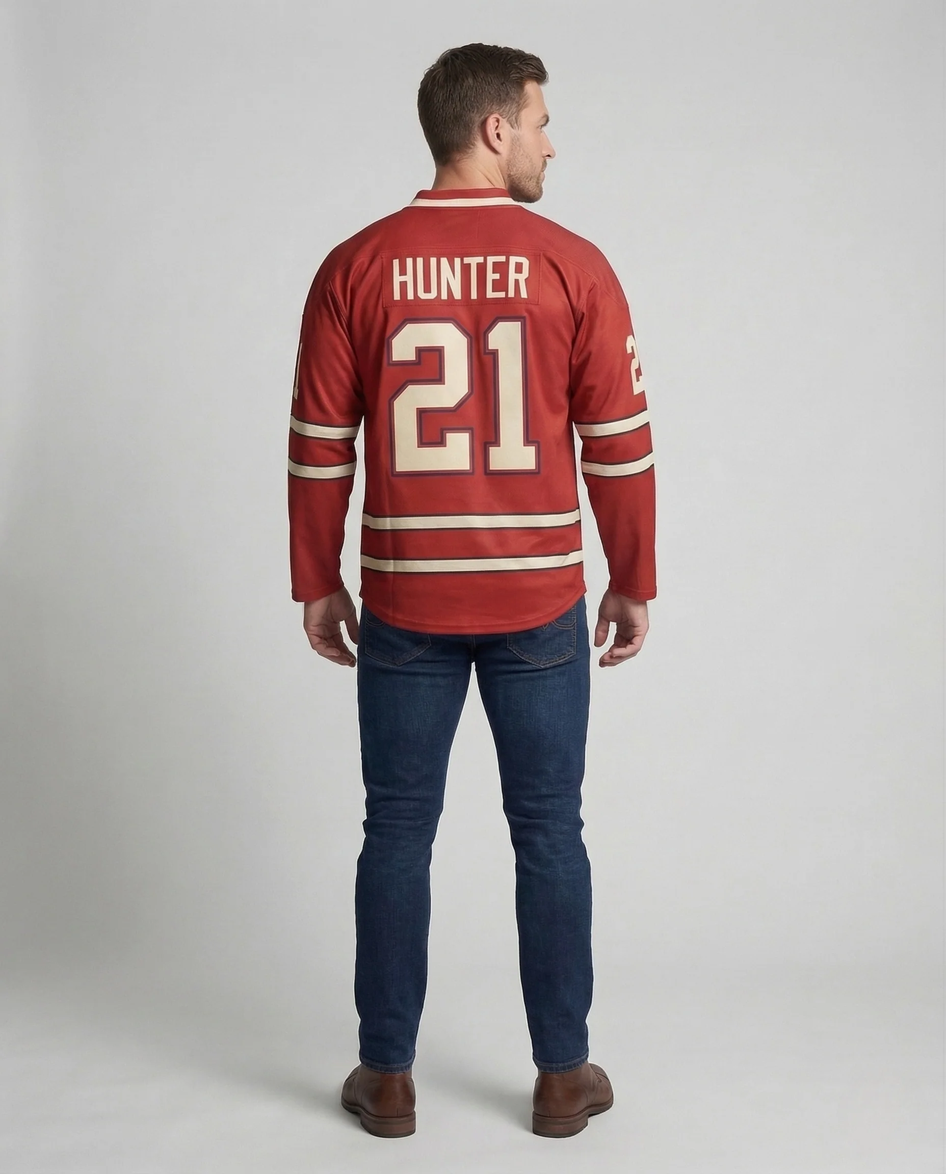 Herren Retro Eishockeytrikot mit gesticktem Emblem - Image 4