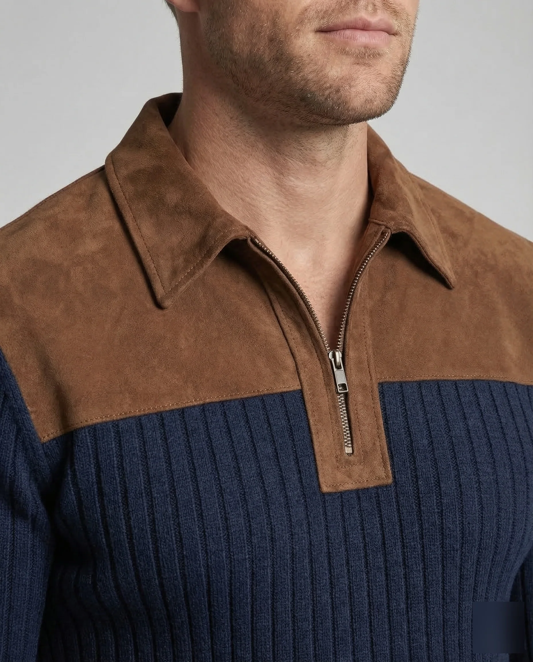 Herren Strickpullover Halbzip - Image 3