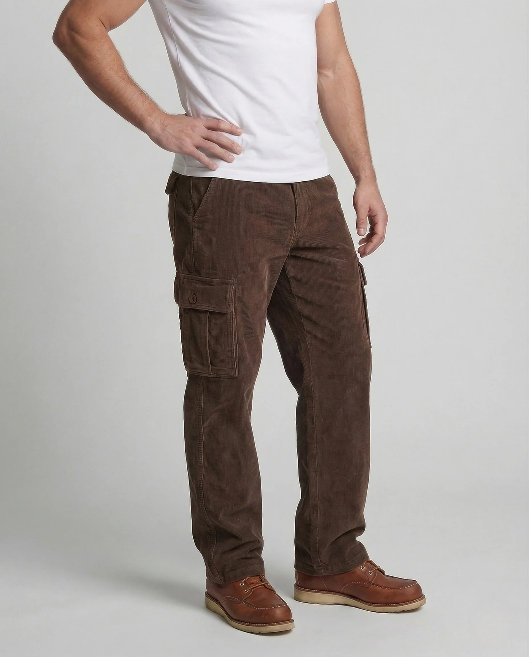 Herren Cord Cargo Hose Taschen - Image 2