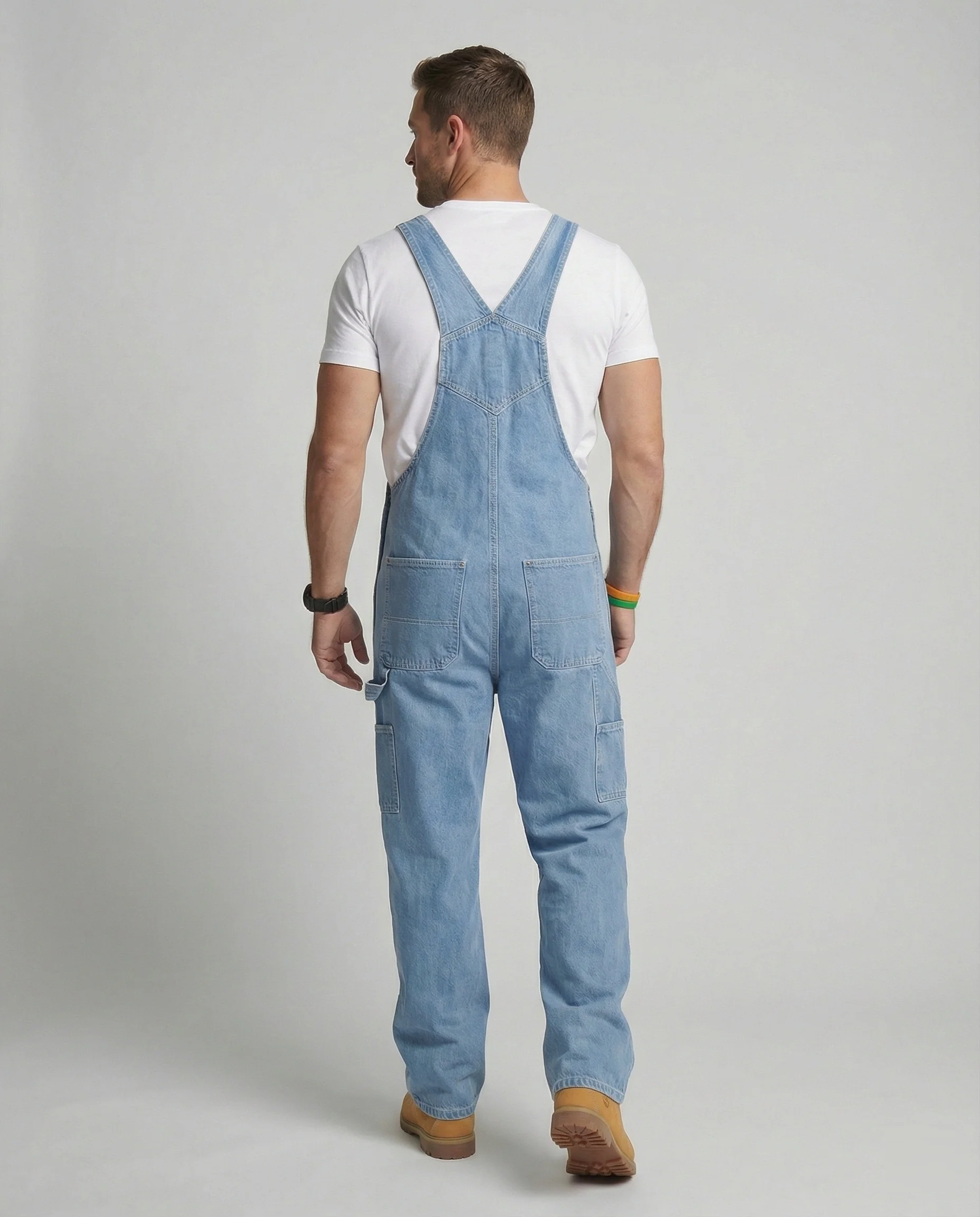 Herren Jeans Latzhose Arbeitslook - Image 3