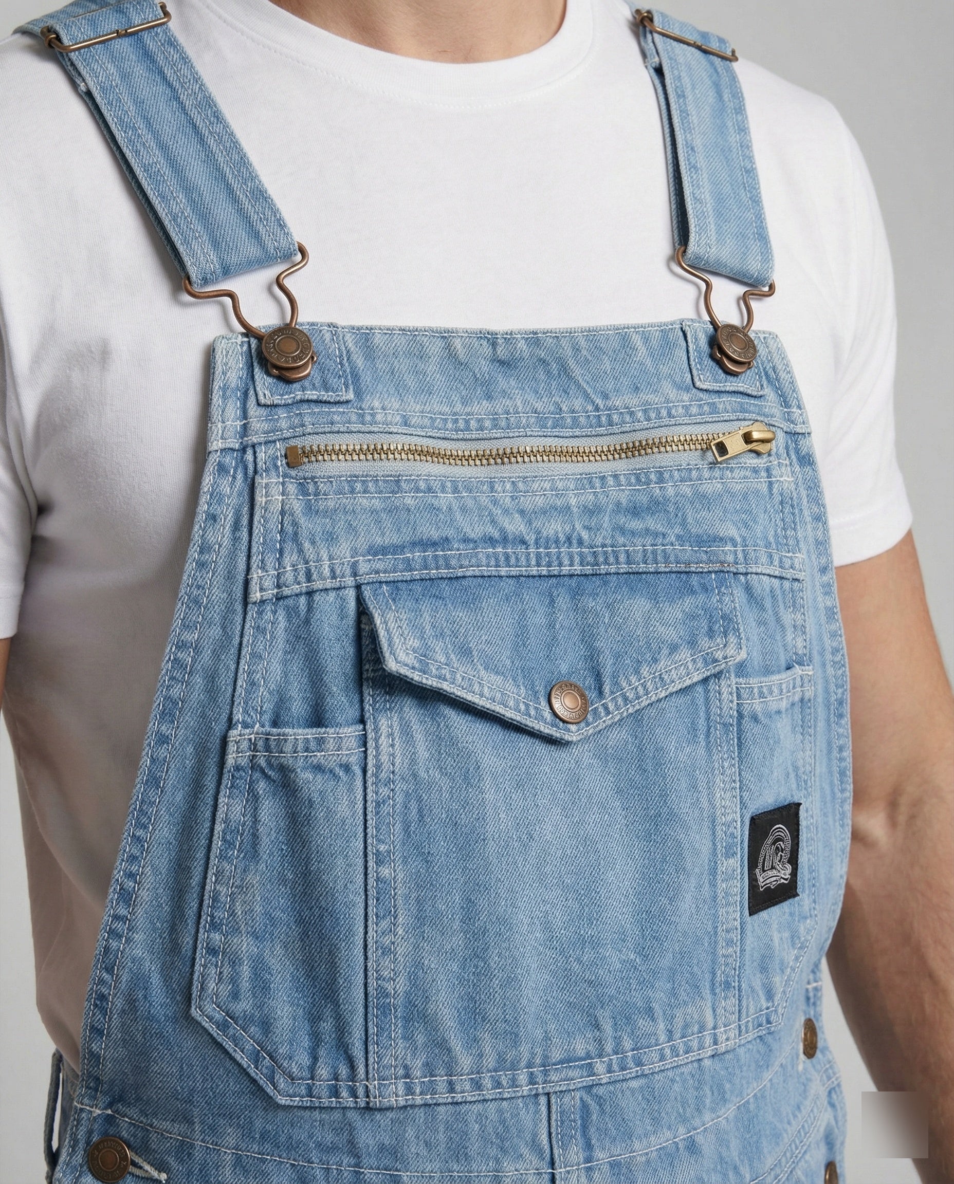 Herren Jeans Latzhose Arbeitslook - Image 4